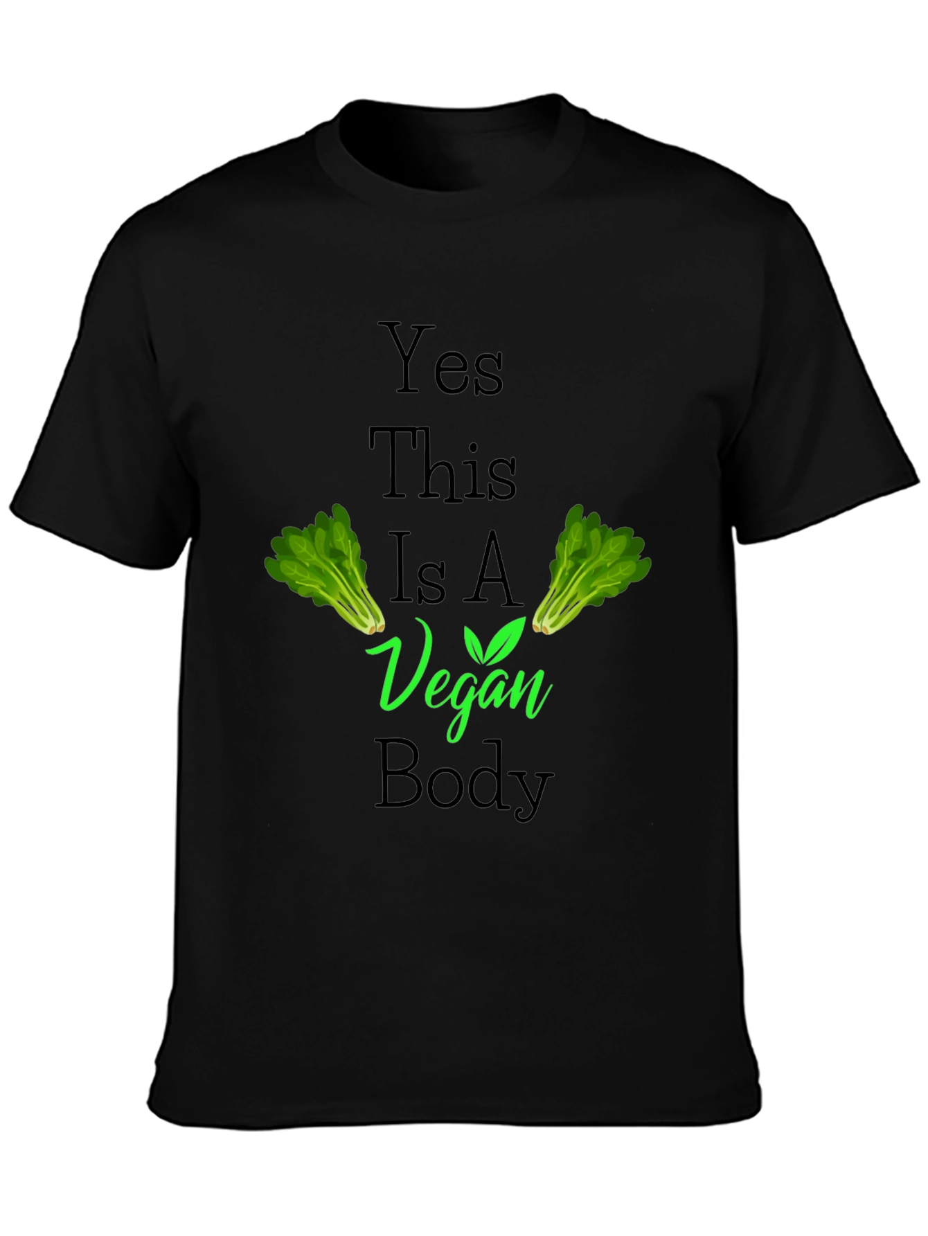 Black Vegan Body T-Shirt - Plant Powered Lifestyle Apparel view 3