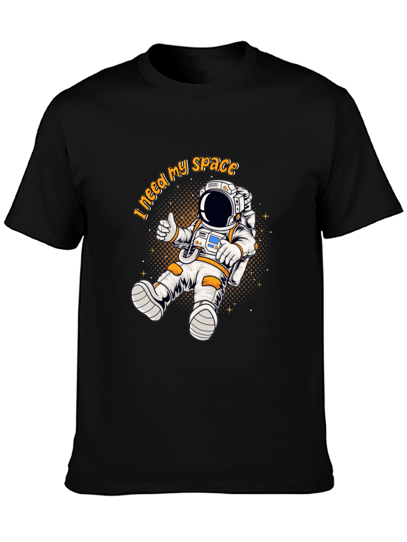 Black I Need My Space Astronaut Graphic T-Shirt view 3