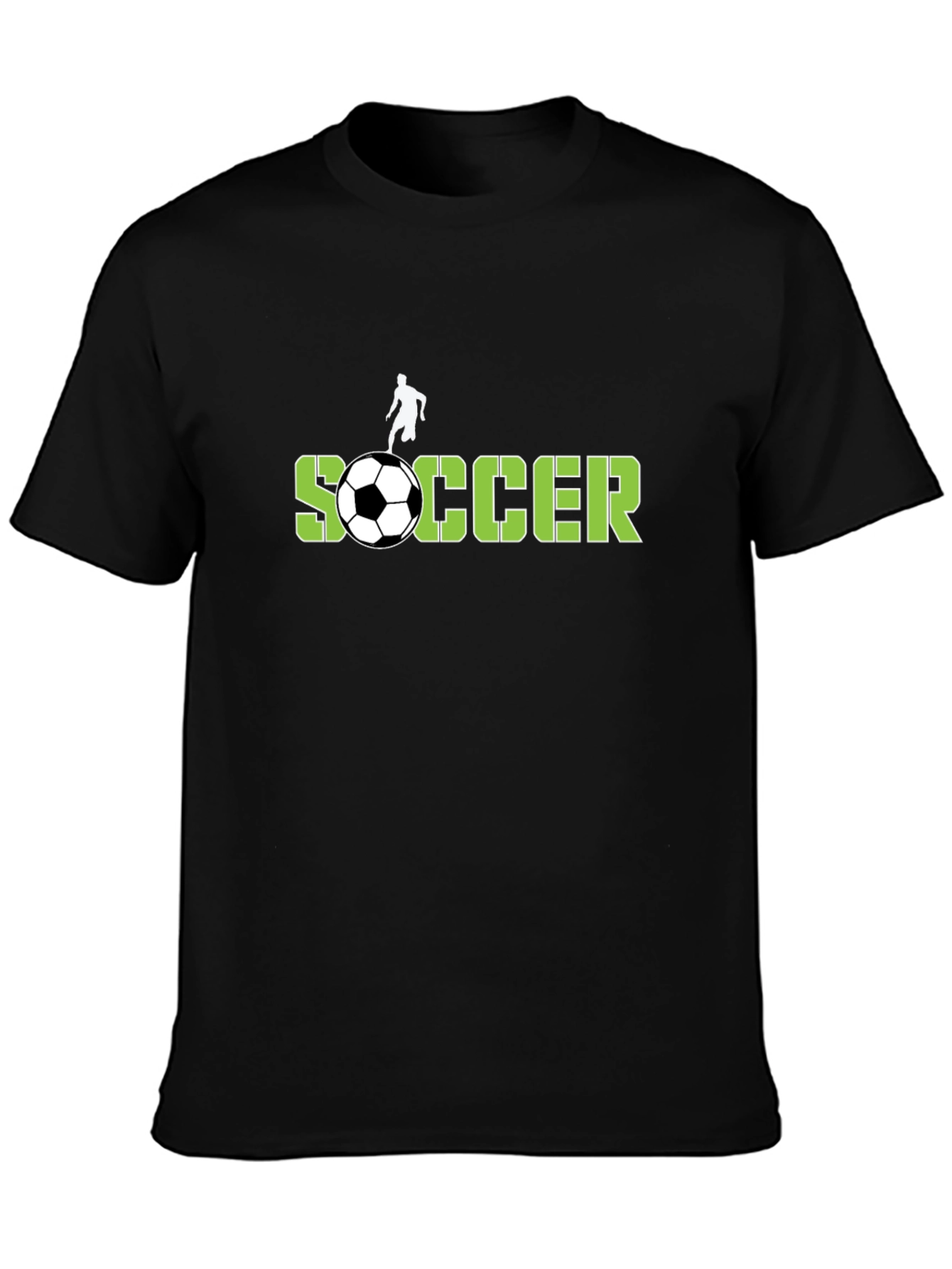 Black Soccer Graphic T-Shirt - Black Cotton Tee view 3