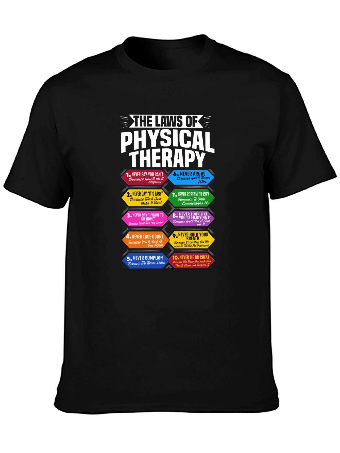 Black Physical Therapy Laws T-Shirt Funny PT Gift view 3
