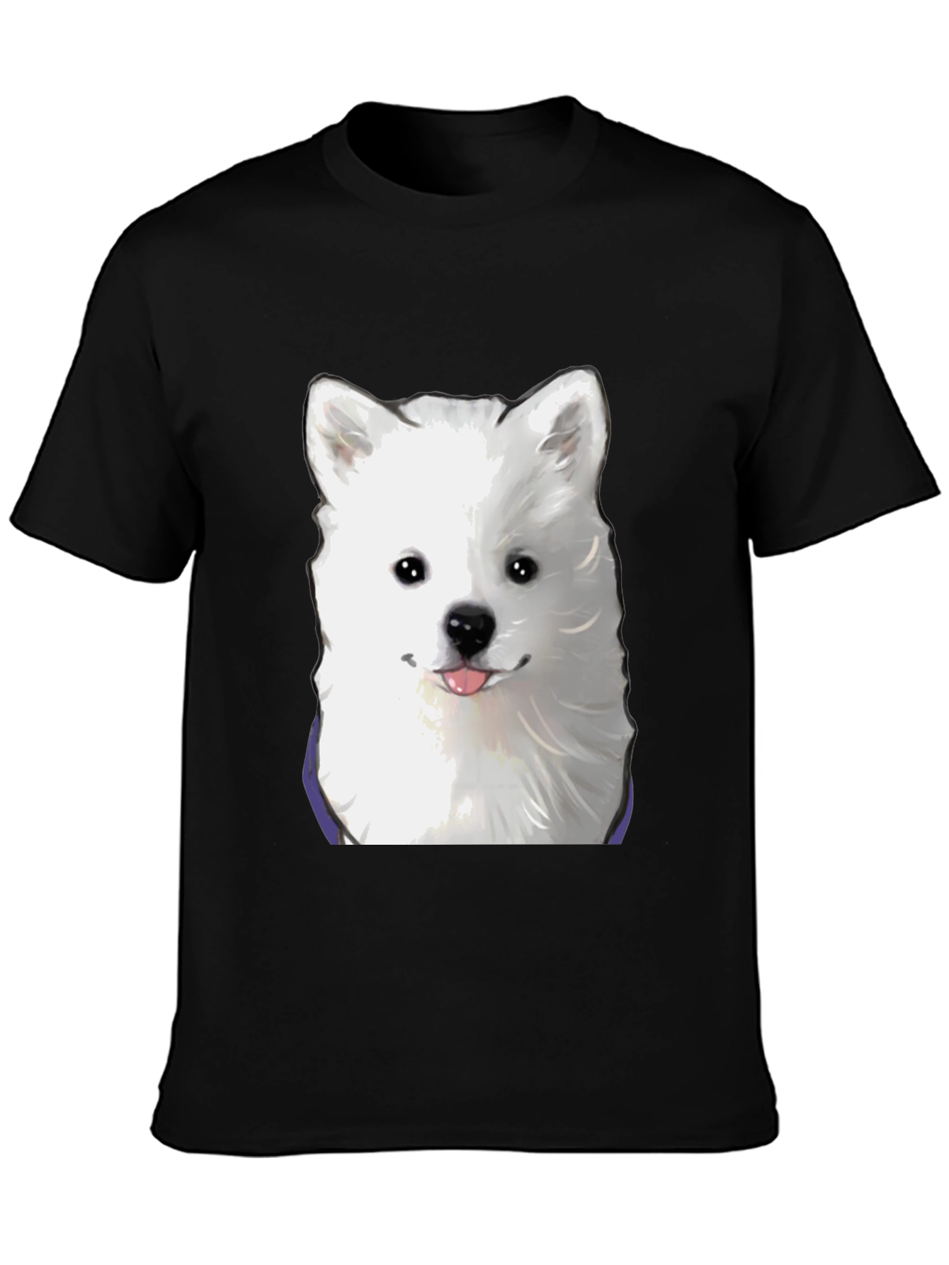Black Cute Dog Graphic Black T-Shirt view 3
