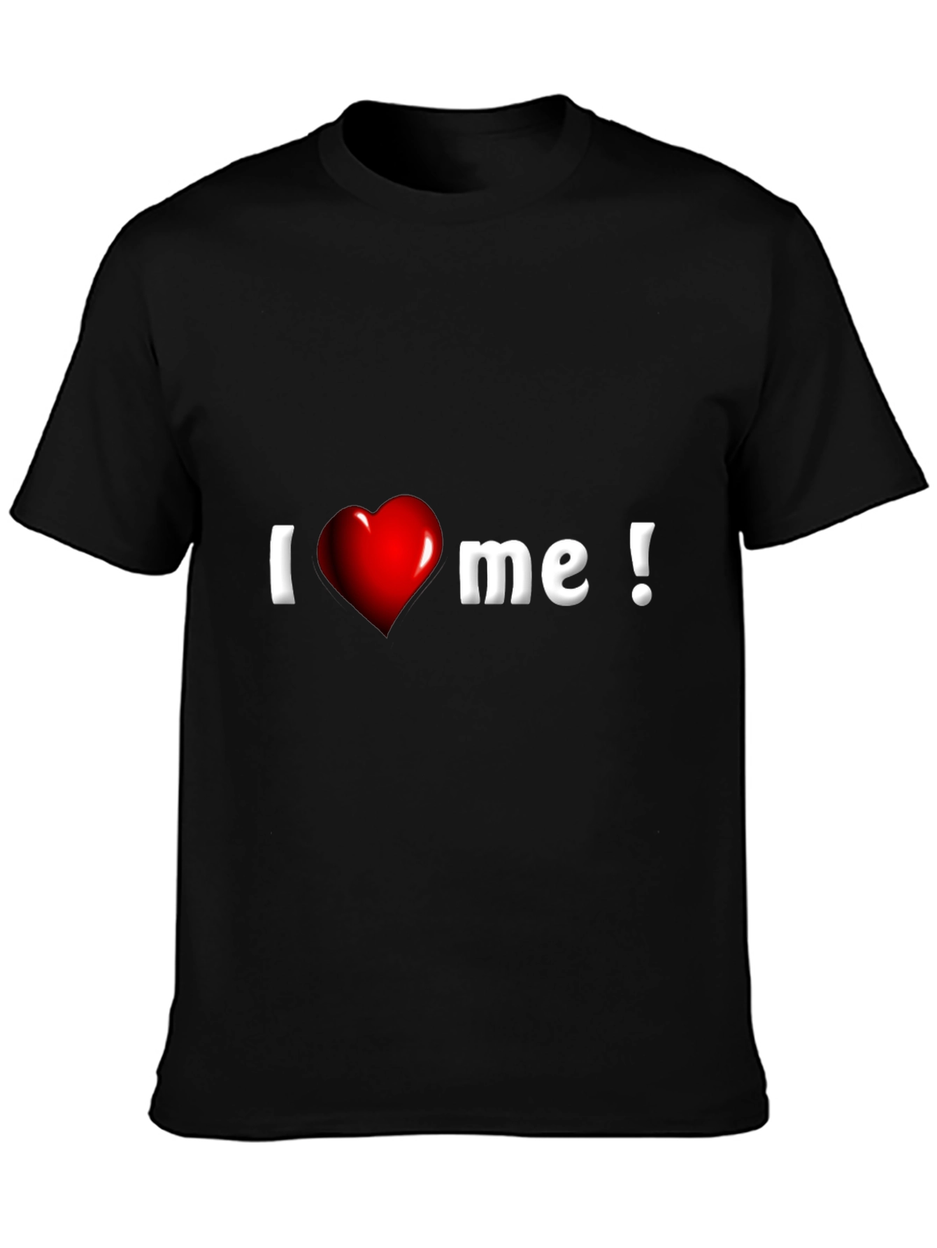 Black I Heart Me Graphic Tee - Black Cotton Blend view 3