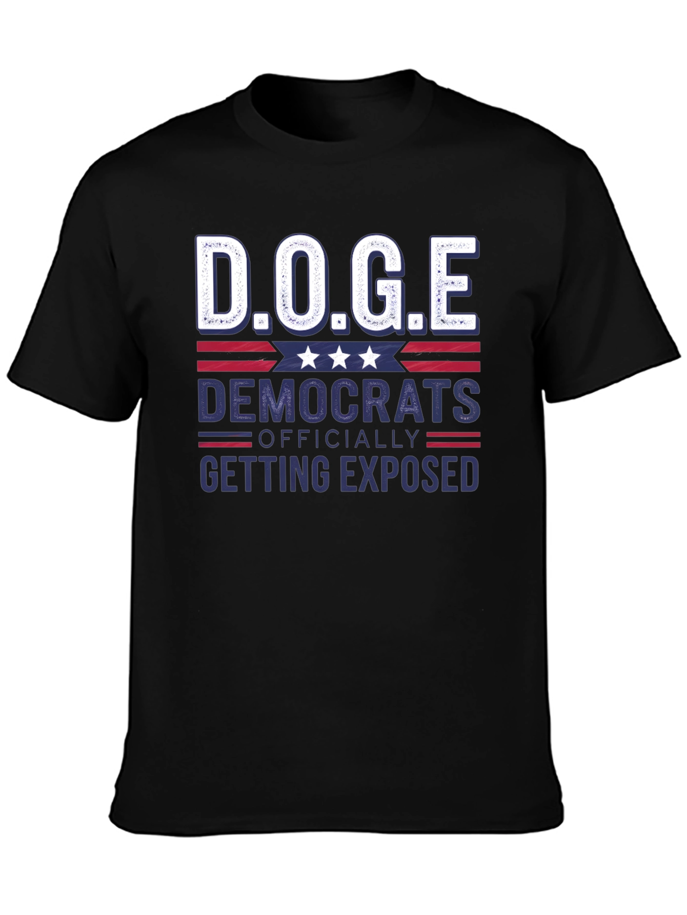 Black D.O.G.E. Democrats Exposed T-Shirt view 3