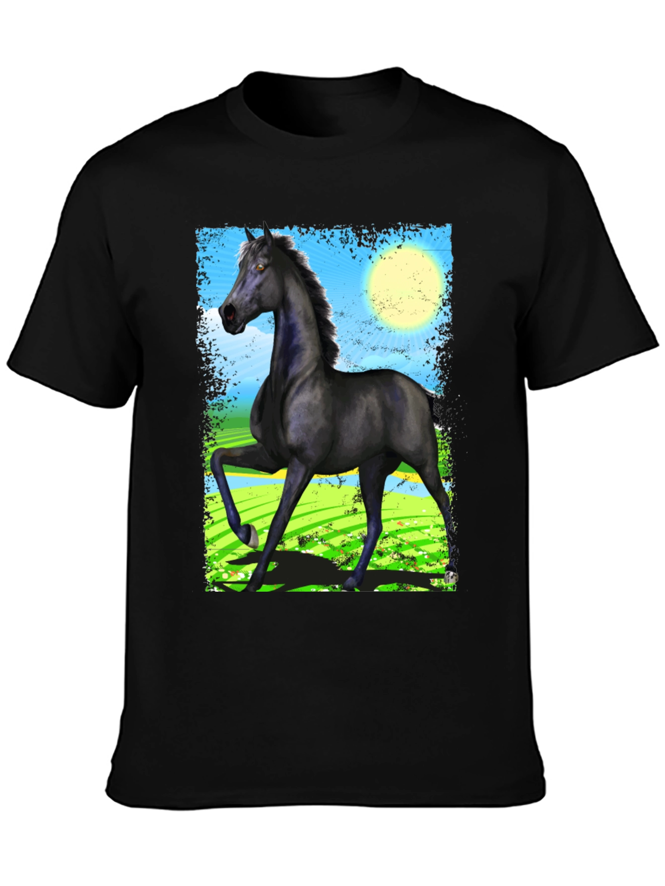 Black Black Horse Graphic Tee - Men's Fashion view 3