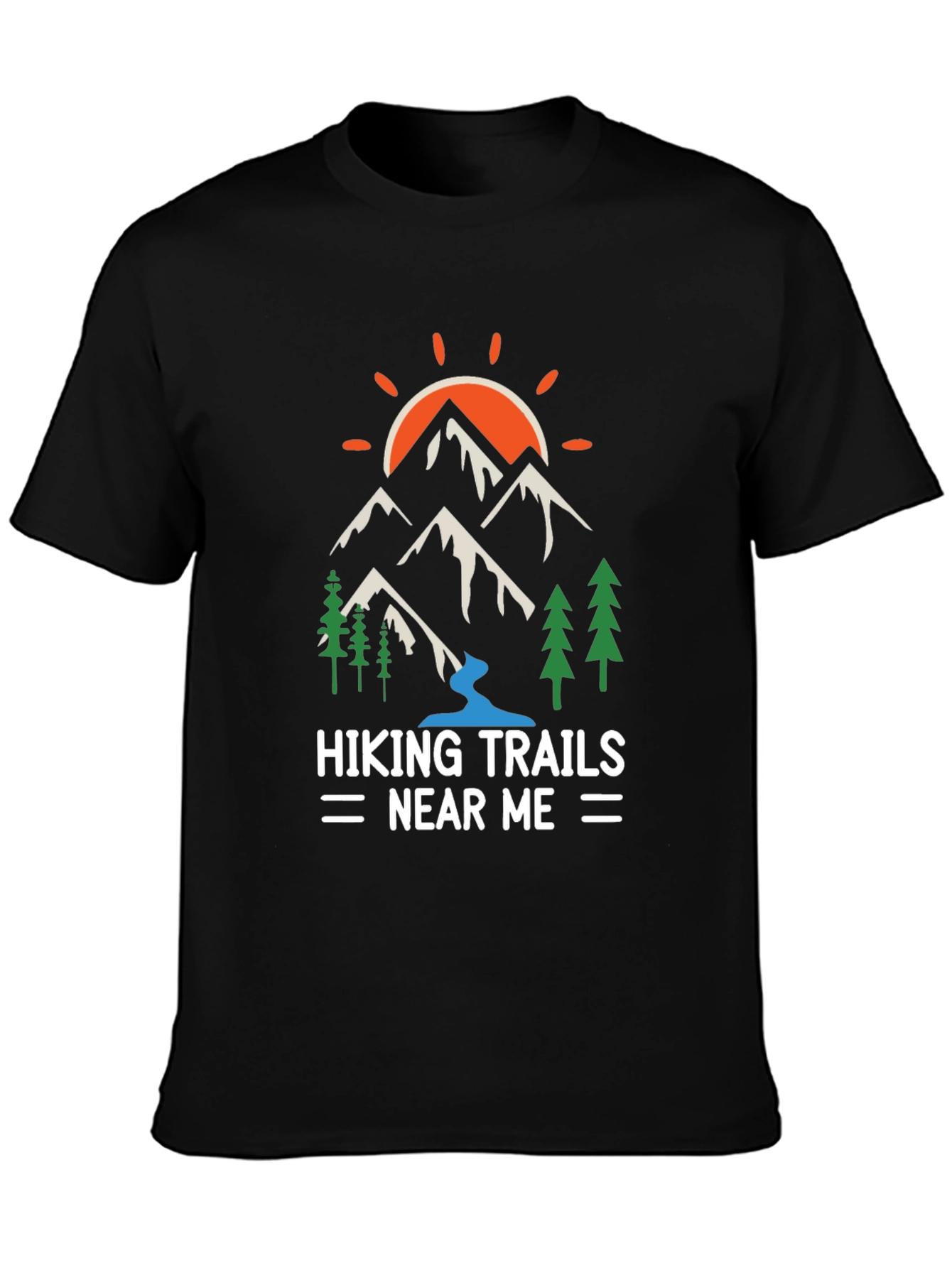 Black Hiking Trails Graphic Tee view 3