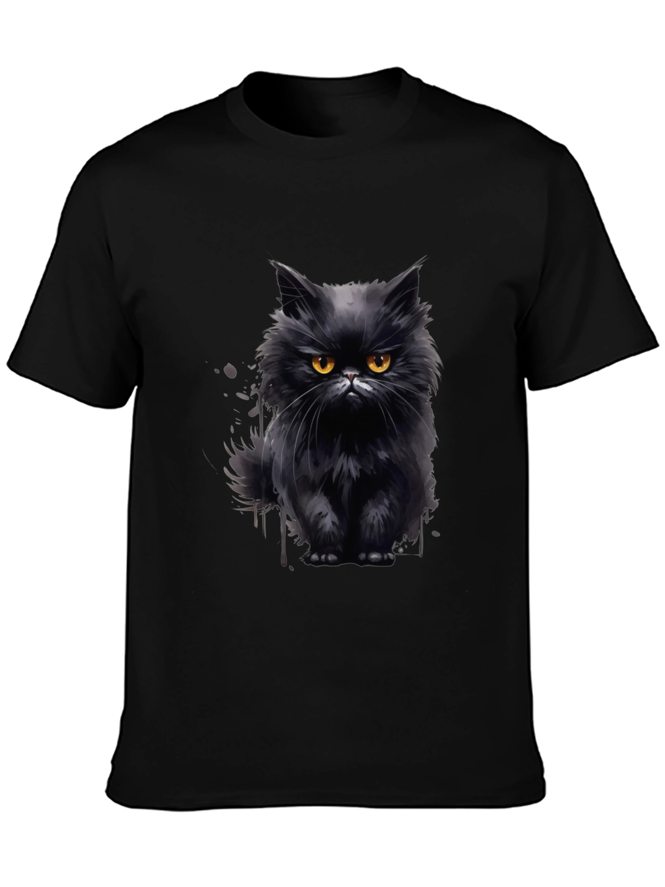 Black Black Cat Graphic T-Shirt - Men's Fashion view 3