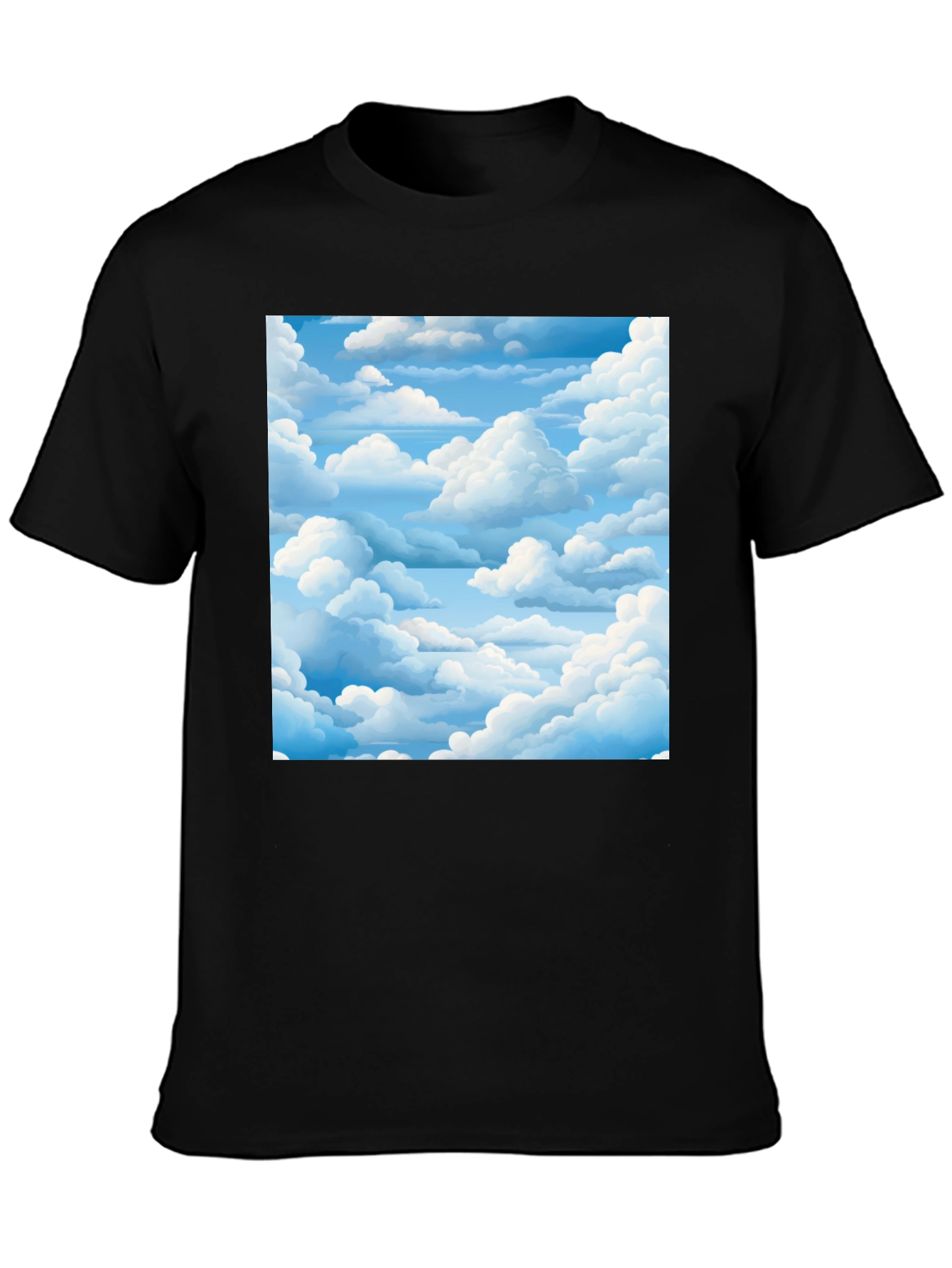 Black Sky Dream Black Tee - Cloudscape Graphic view 3