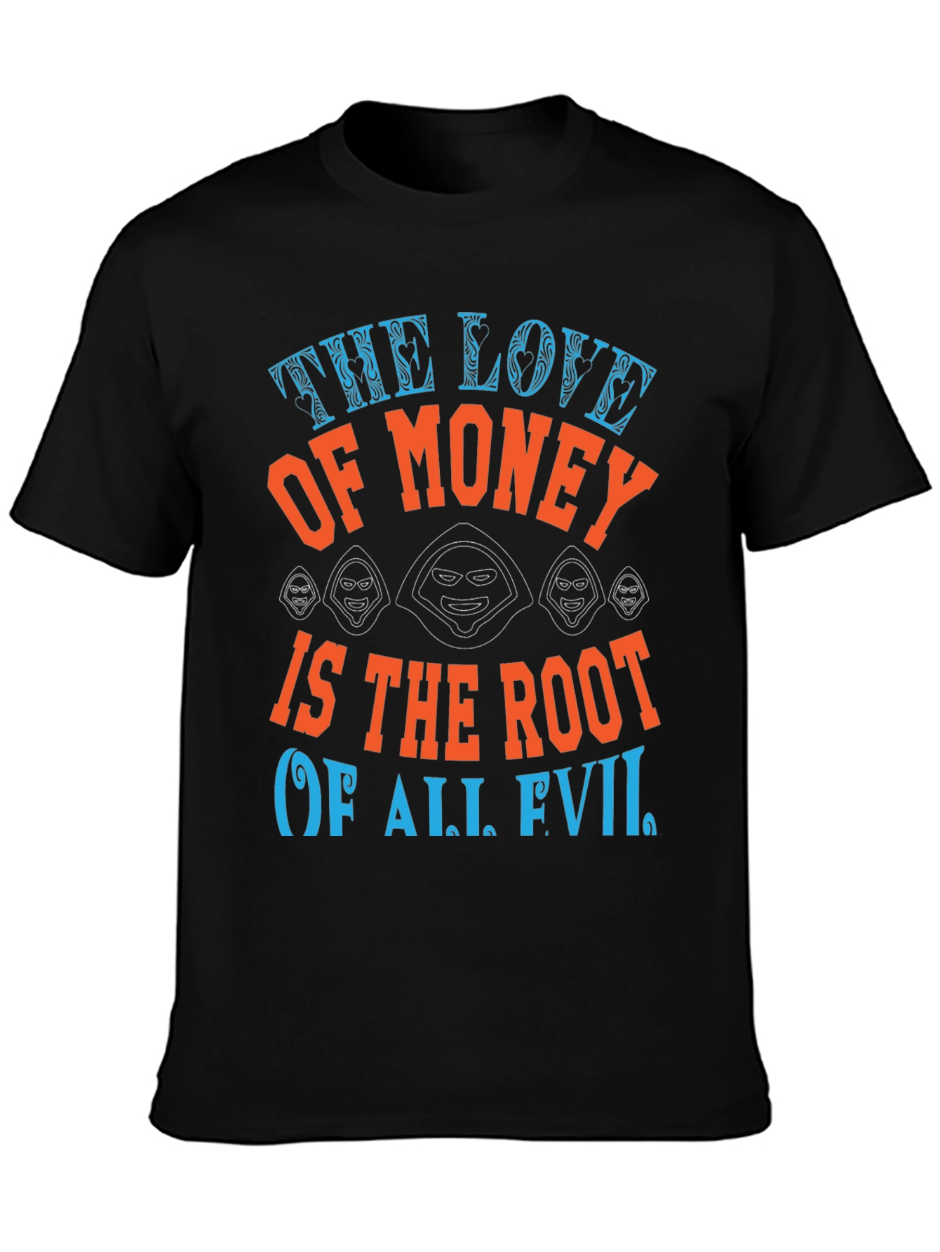 Black The Love of Money Evil Graphic T-Shirt view 3