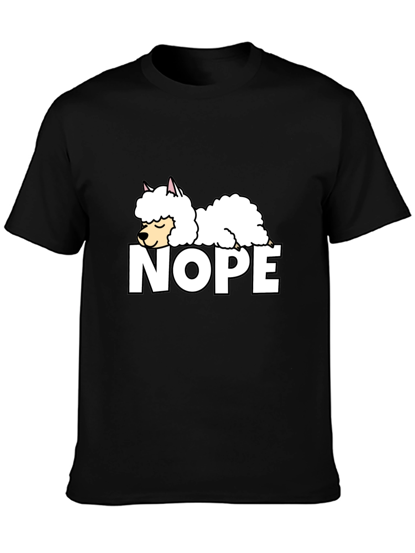 Black Nope Alpaca Graphic T-Shirt - Relaxed Fit view 3