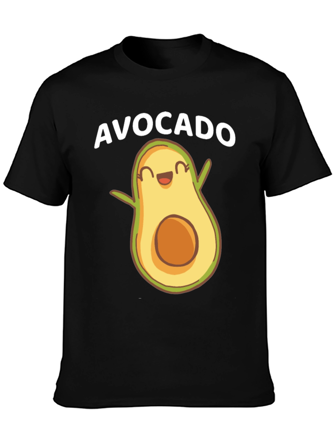 Black Funny Avocado Graphic Tee - Black view 3