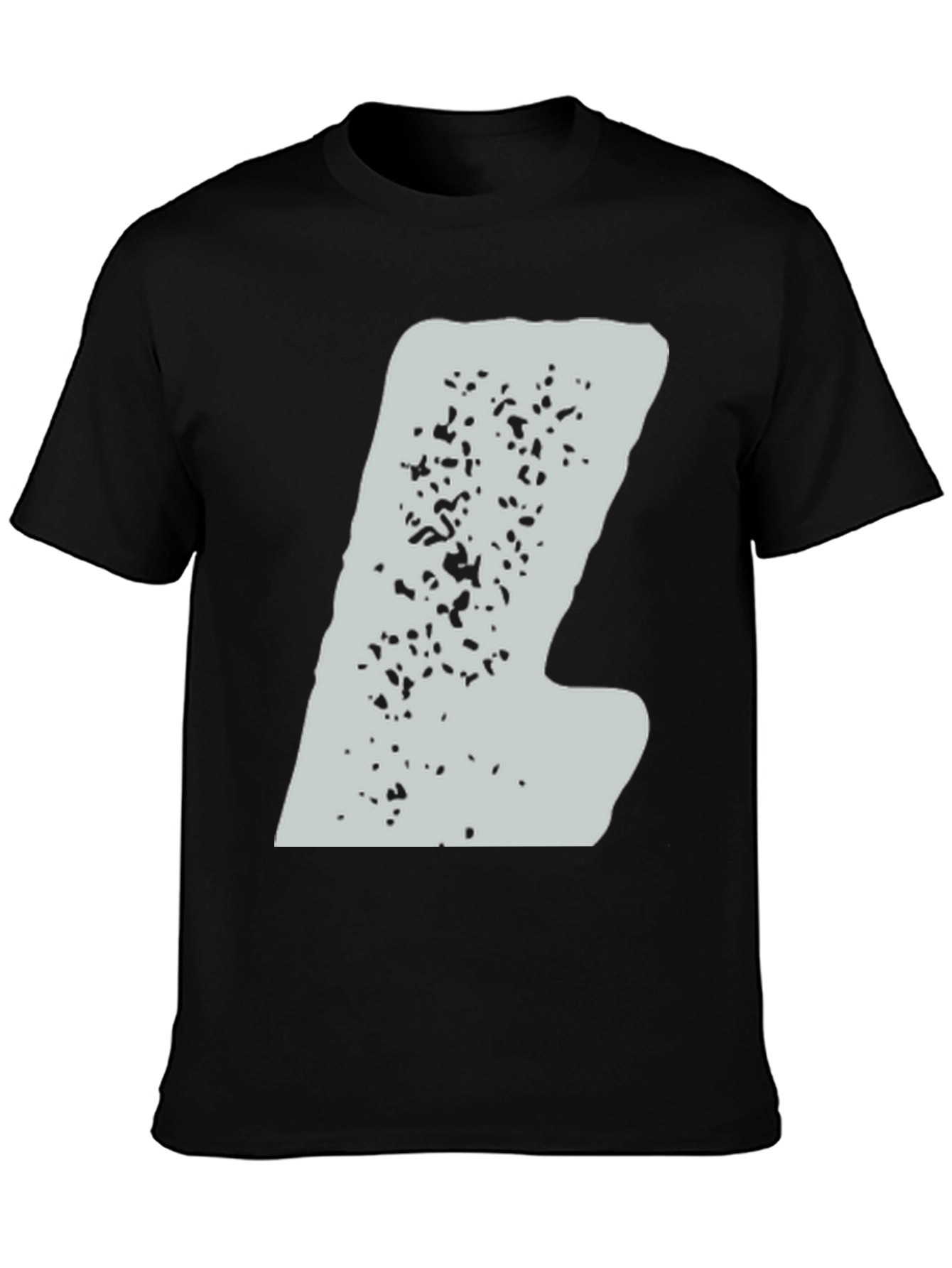 Black Abstract Graphic Print Tee - Men's Black T-Shirt view 3