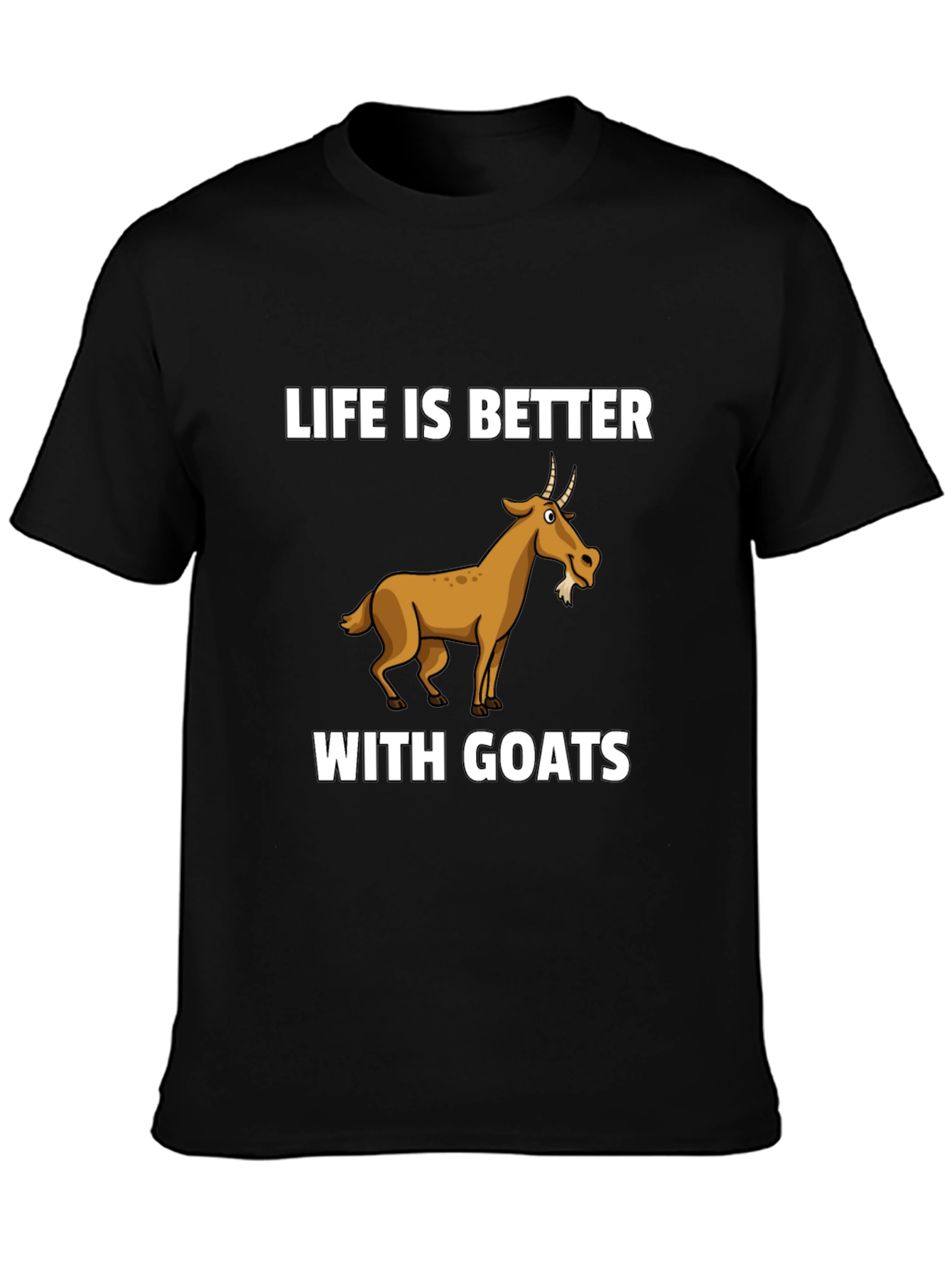 Black Life is Better with Goats Graphic T-Shirt view 3