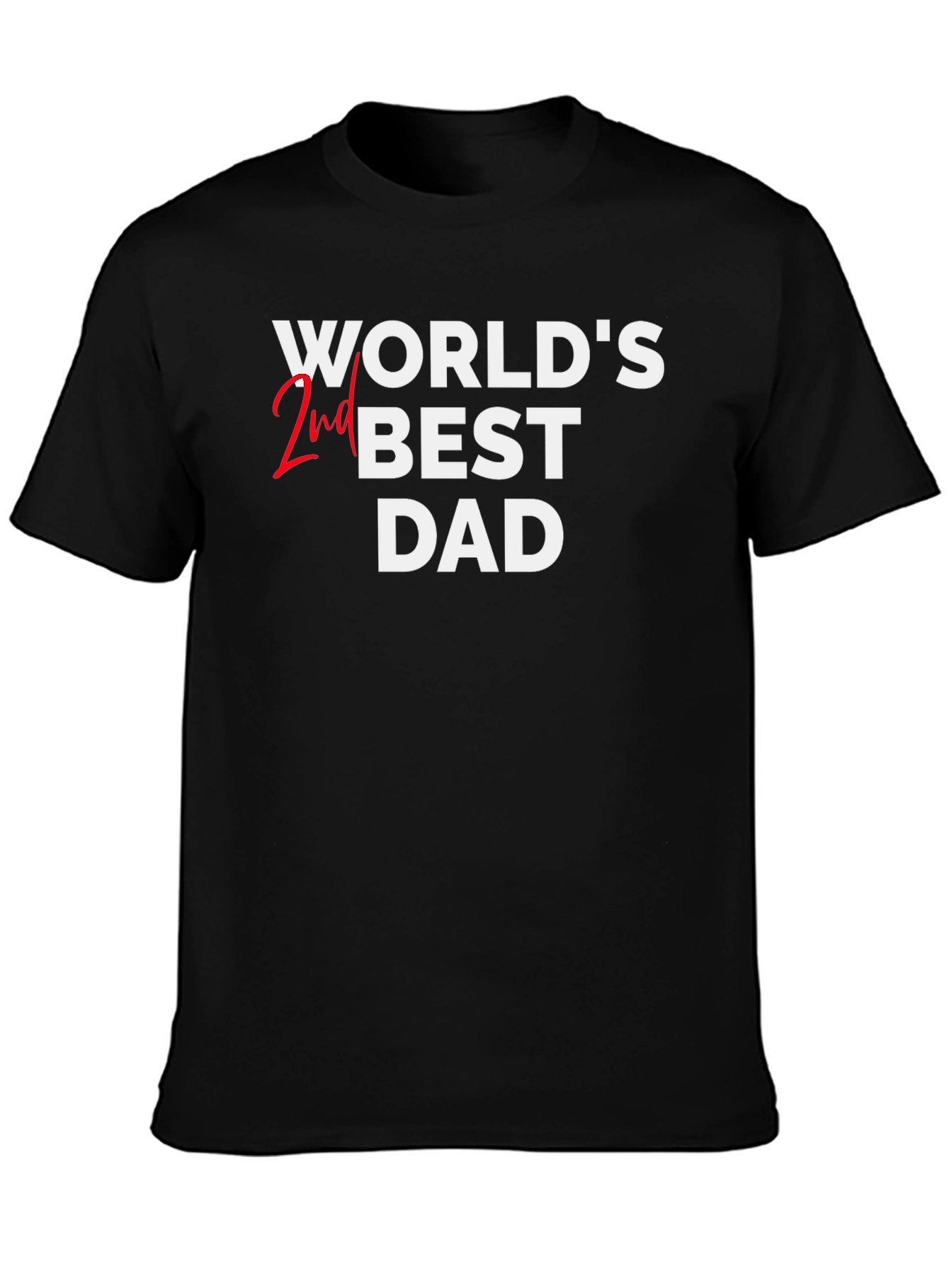 Black World's 2nd Best Dad Black T-Shirt view 3
