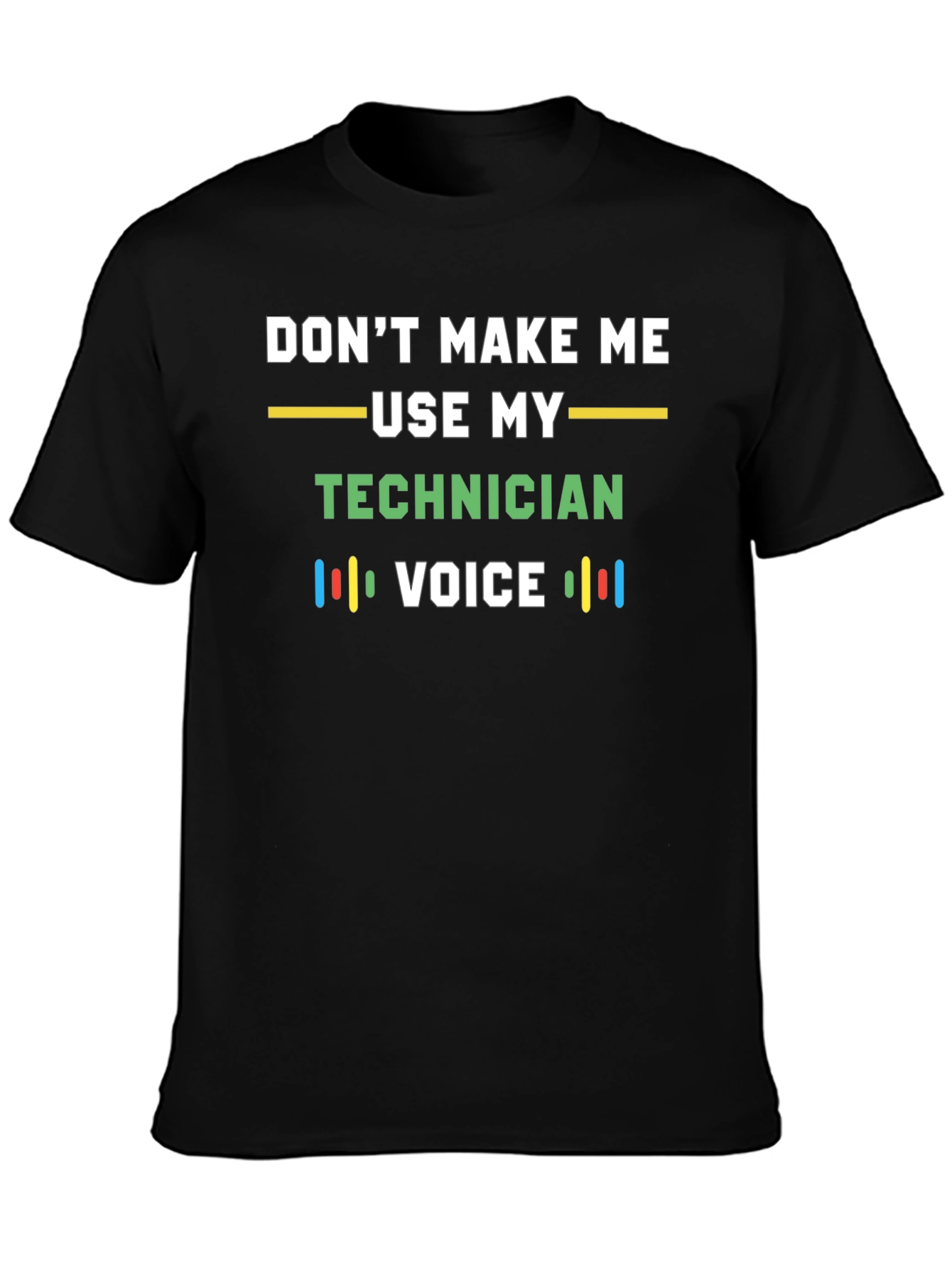 Black Technician Voice T-Shirt - Funny Tech Humor Tee view 3