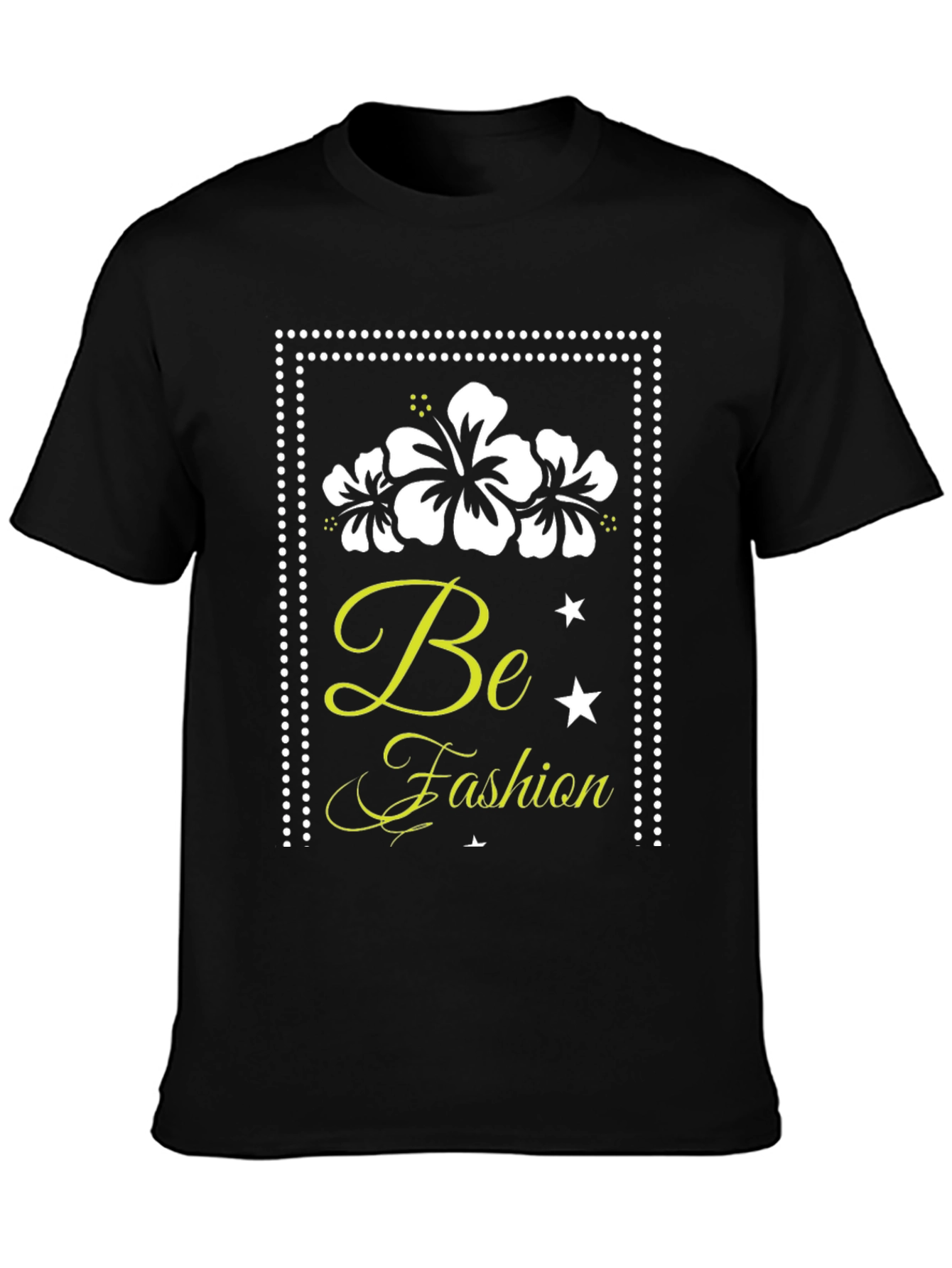Black Be Fashion T-Shirt: Stylish Floral Graphic Tee view 3