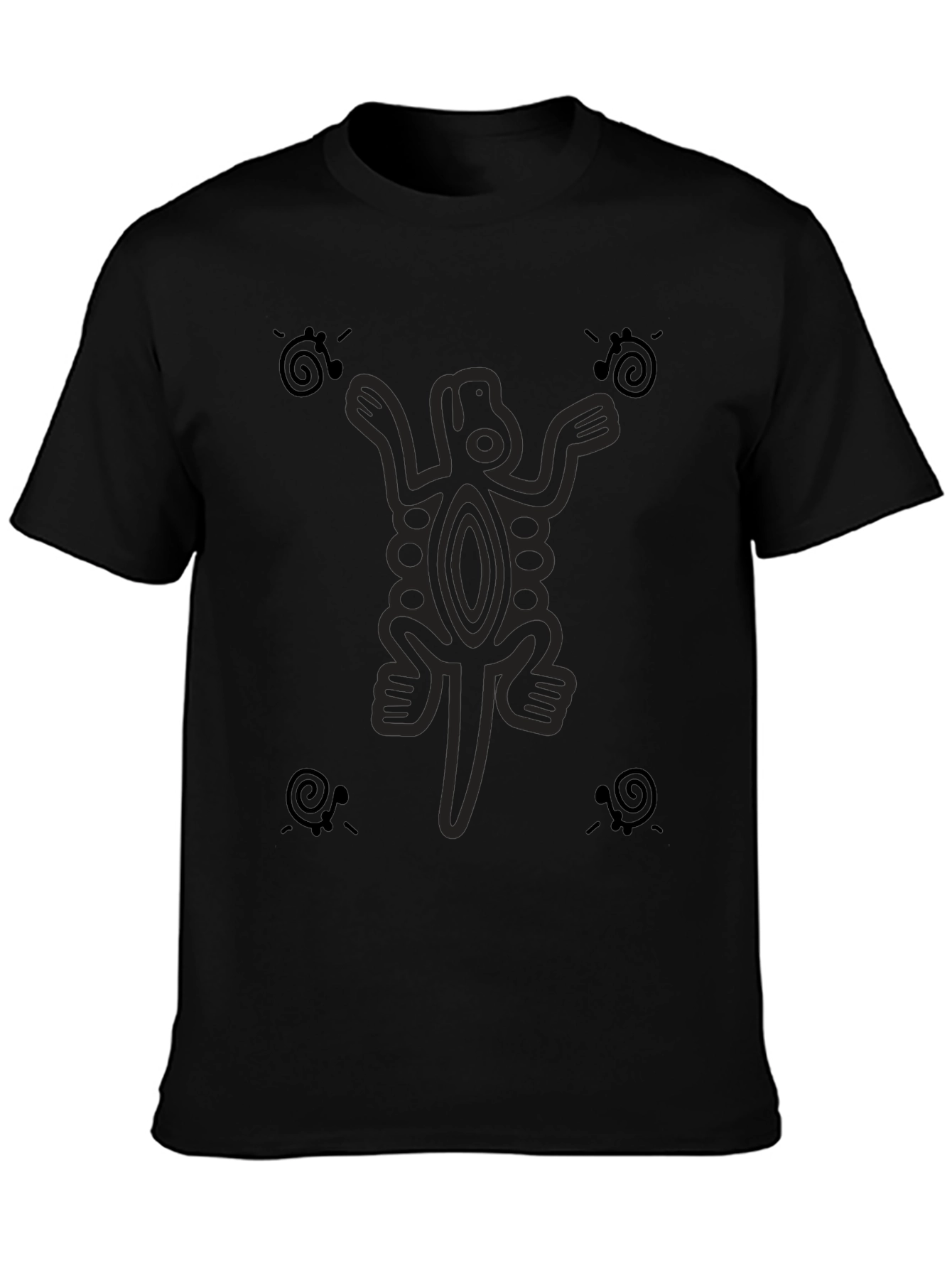 Black Aztec Print Black T-Shirt view 3