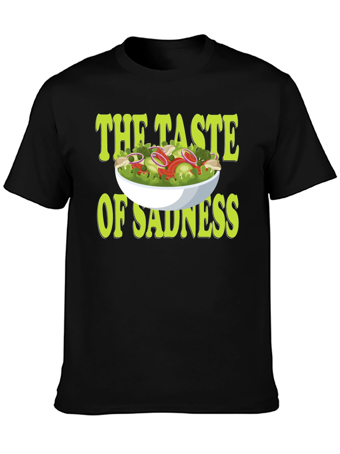 Black Taste of Sadness Salad Graphic T-Shirt view 3