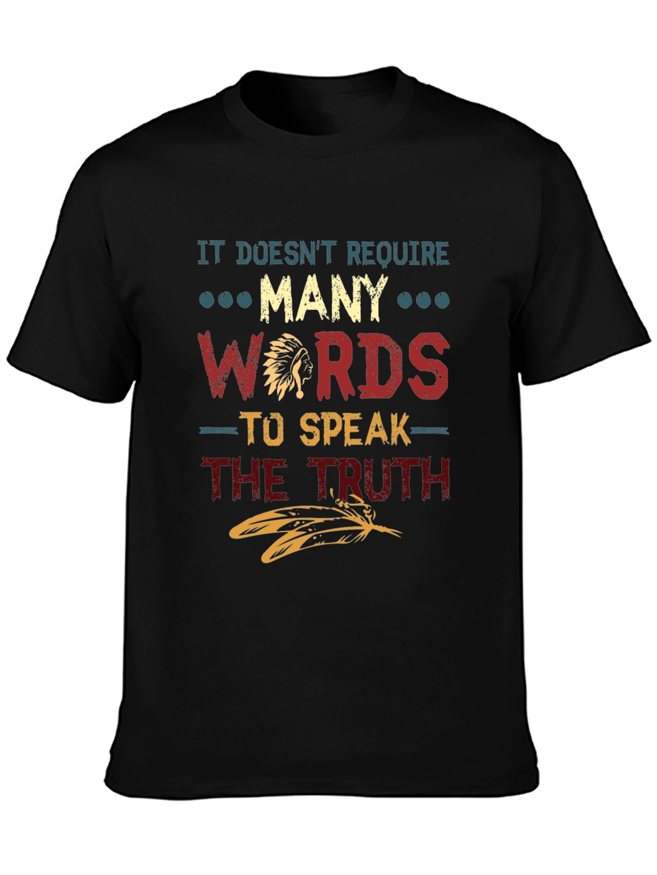 Black Truthful Words Graphic Tee - Stylish Cotton Blend view 3