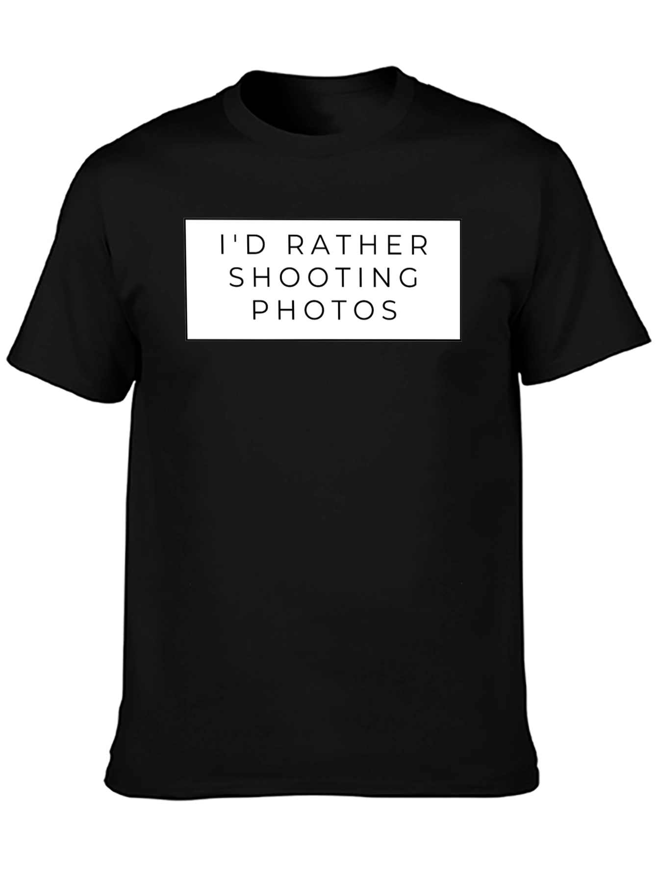 Black Photographer's Tee - I'd Rather Shooting Photos - Black view 3