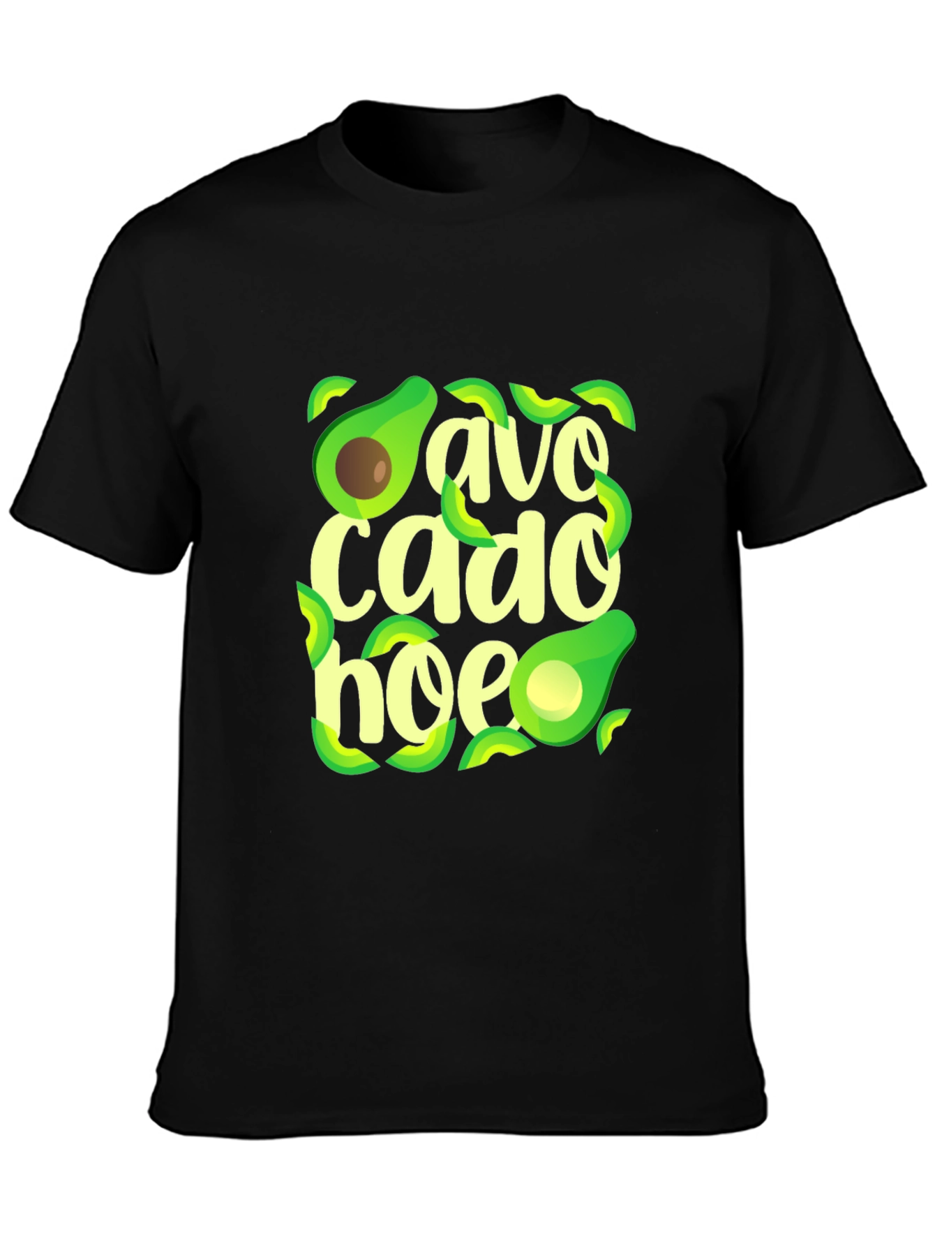 Black Avocado Hoe T-Shirt - Trendy Graphic Tee view 3