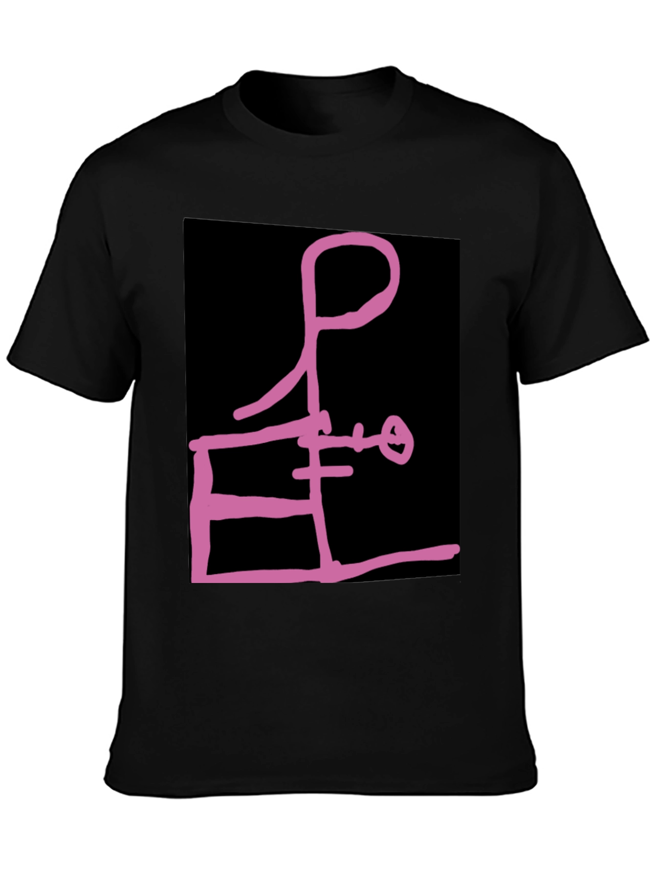 Black Abstract Graphic Tee - Black view 3