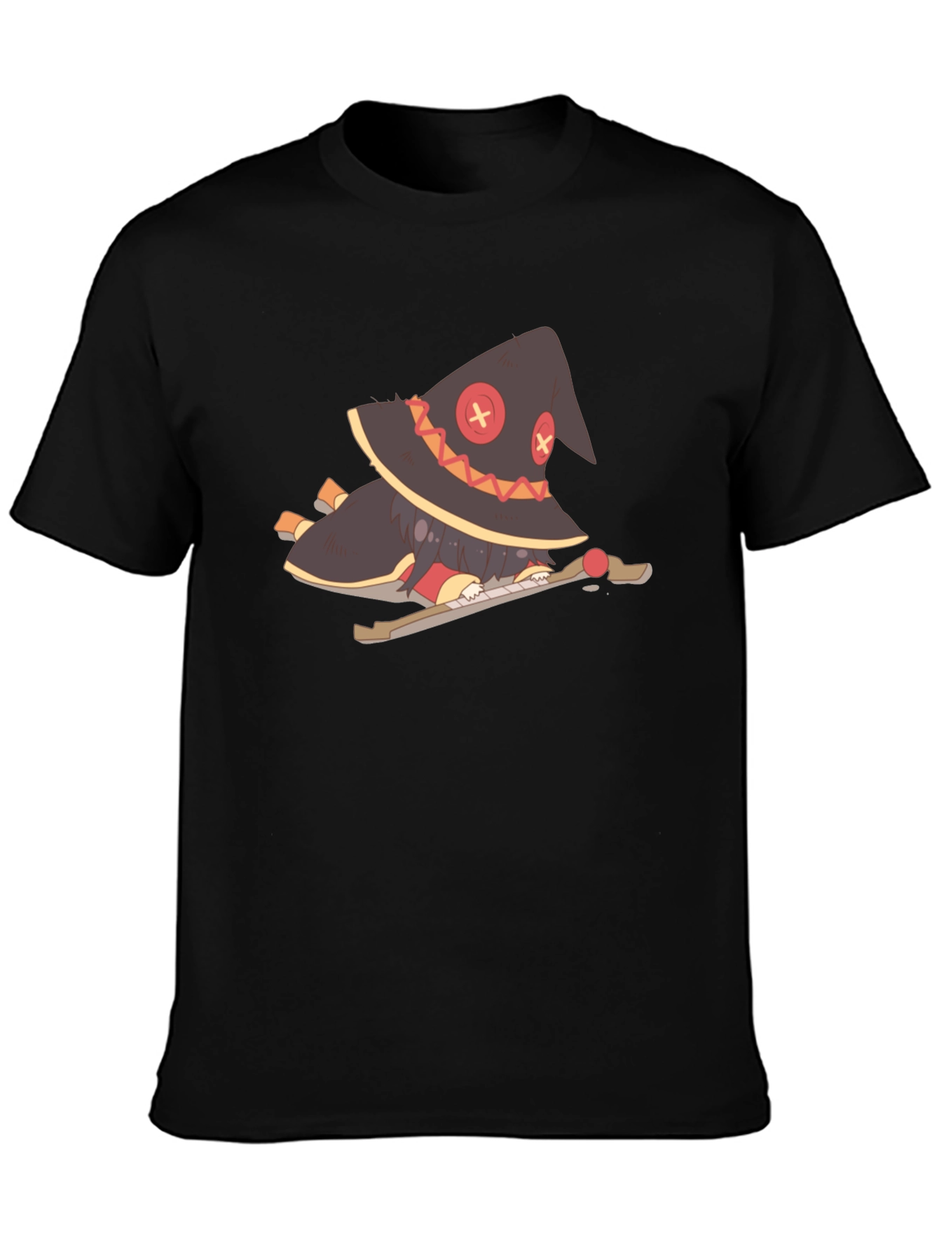 Black Anime Character Graphic Black T-Shirt view 3