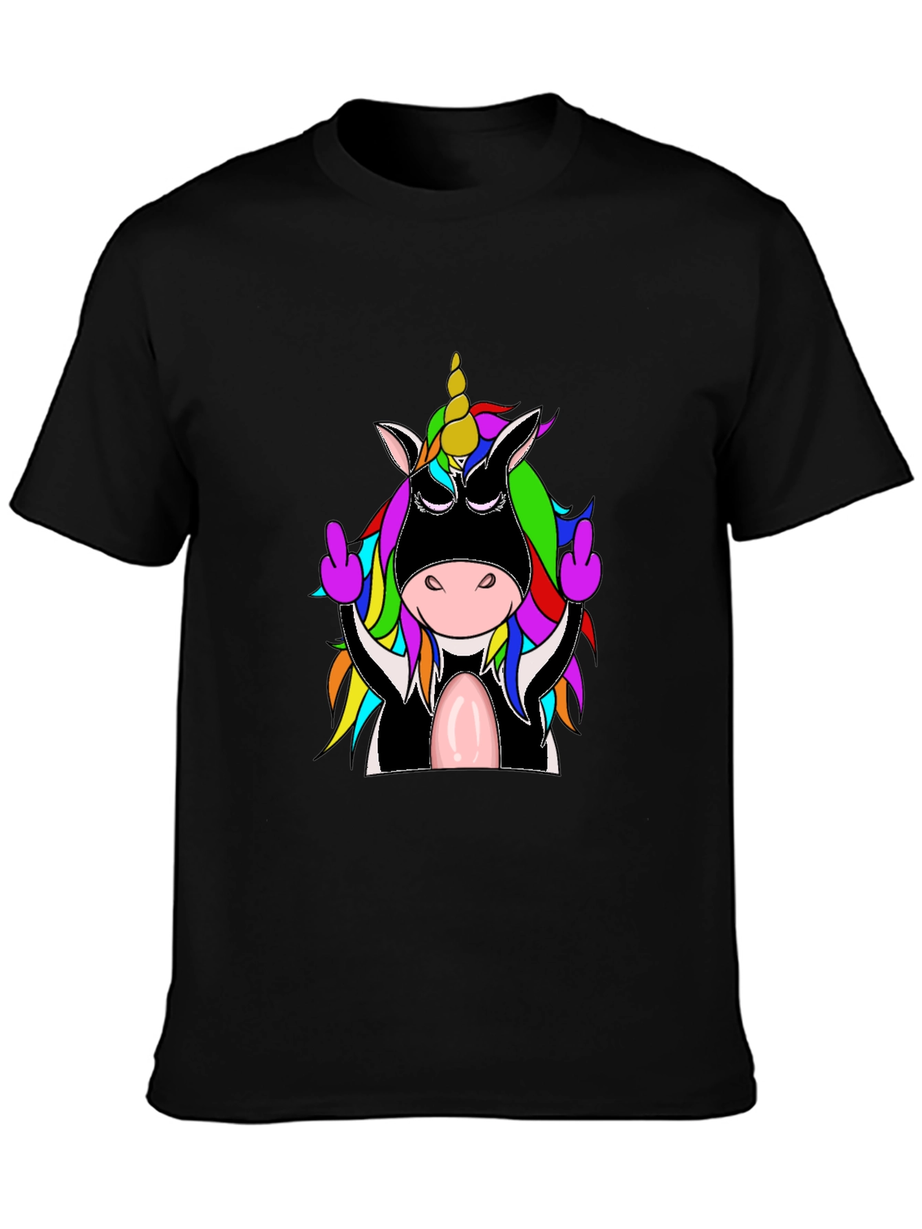 Black Rebellious Unicorn T-Shirt, Funny Graphic Tee view 3