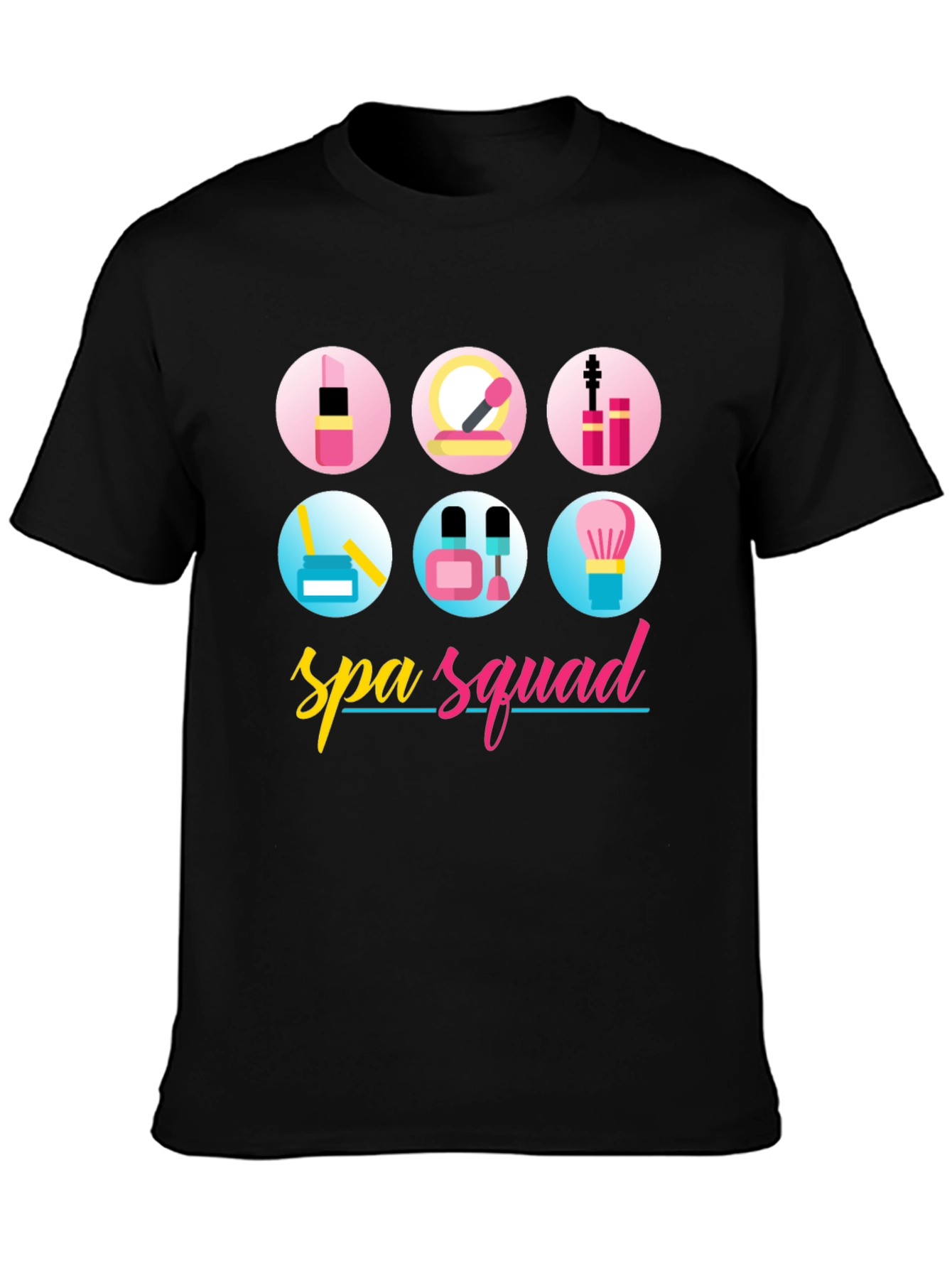 Black Spa Squad Graphic T-Shirt - Black Cotton Tee view 3