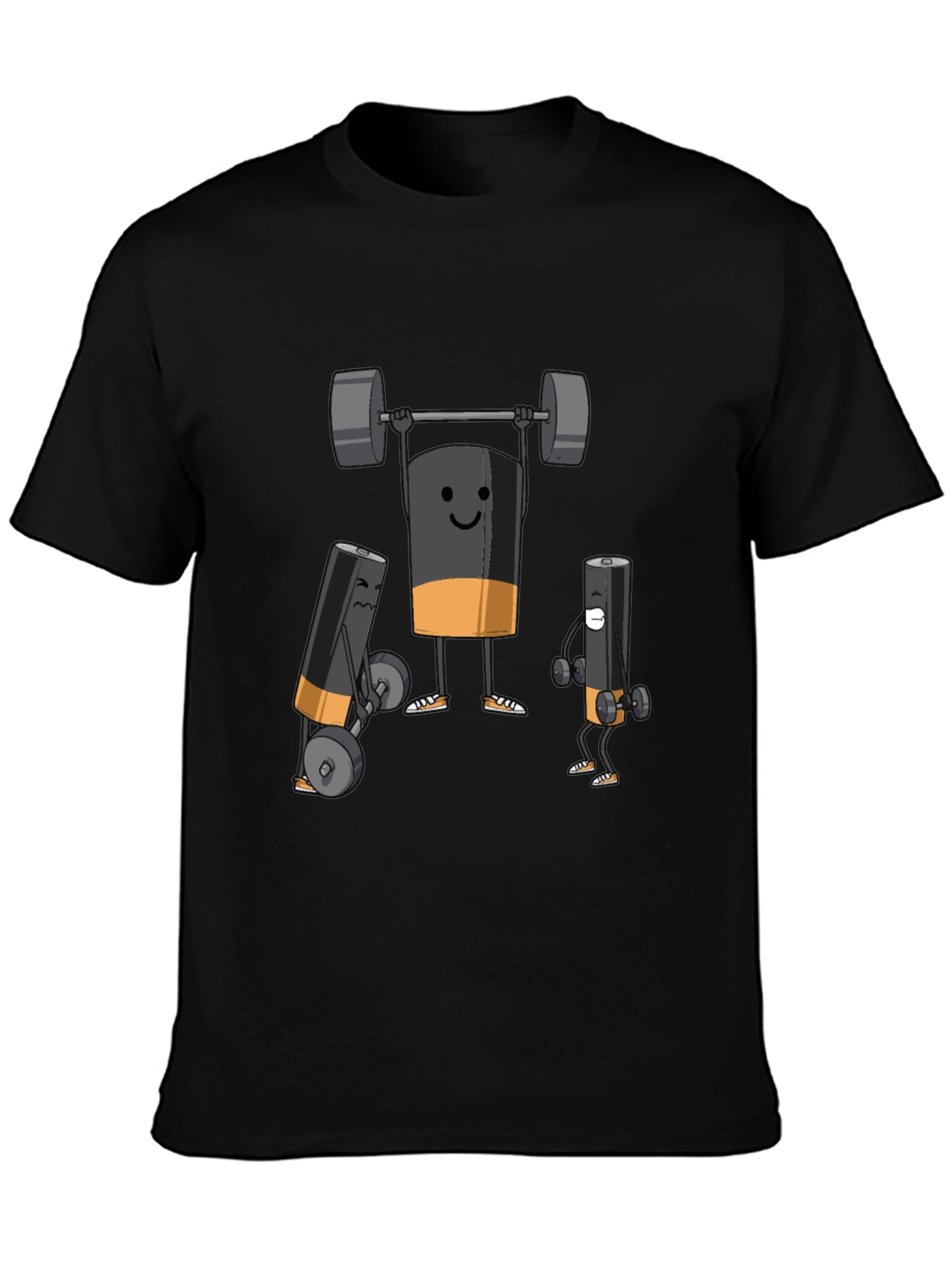 Black Battery Powerlifting Graphic T-Shirt view 3