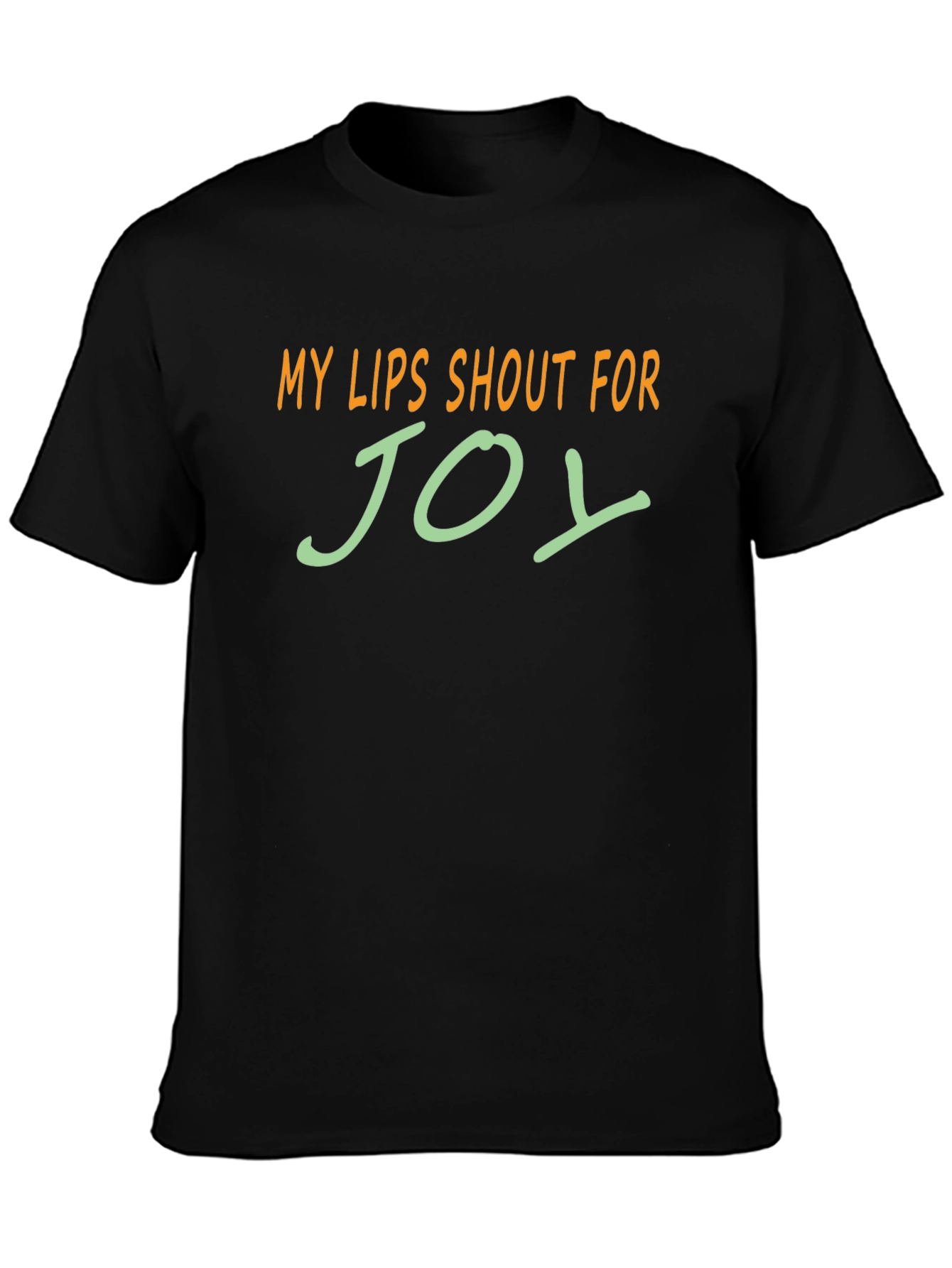 Black Joyful Lips Graphic Tee - Black Cotton Blend view 3