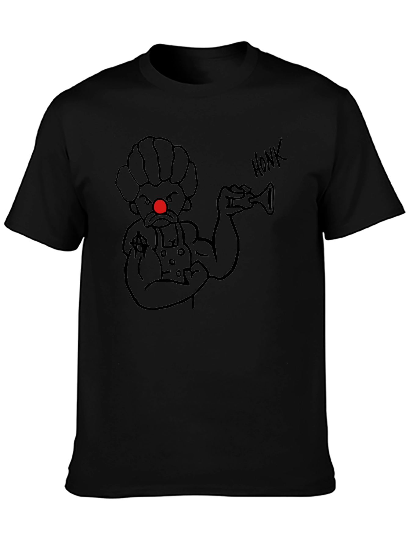 Black Honk Clown Black T-Shirt view 3