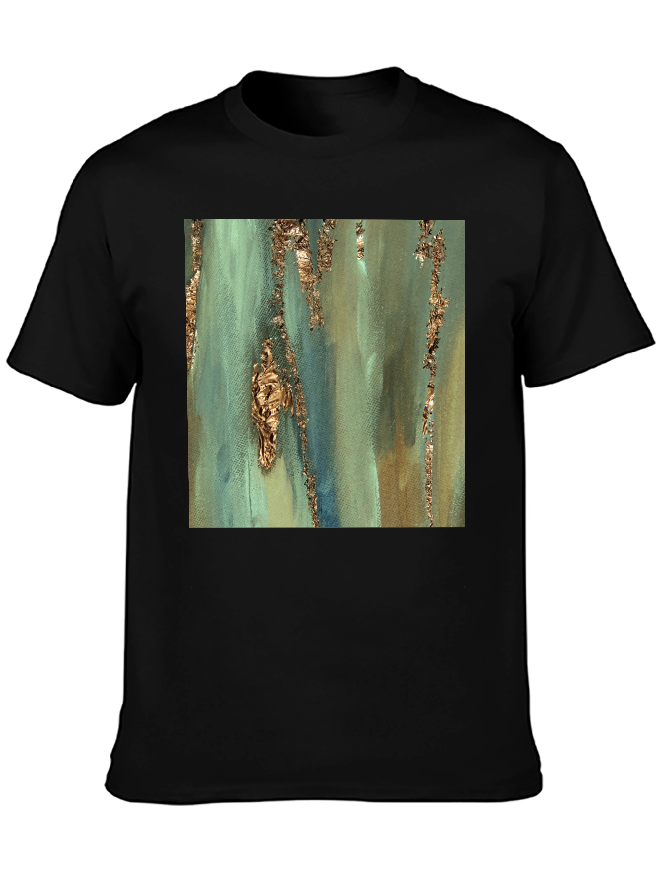 Black Abstract Art Print Tee - Stylish and Unique Design view 3
