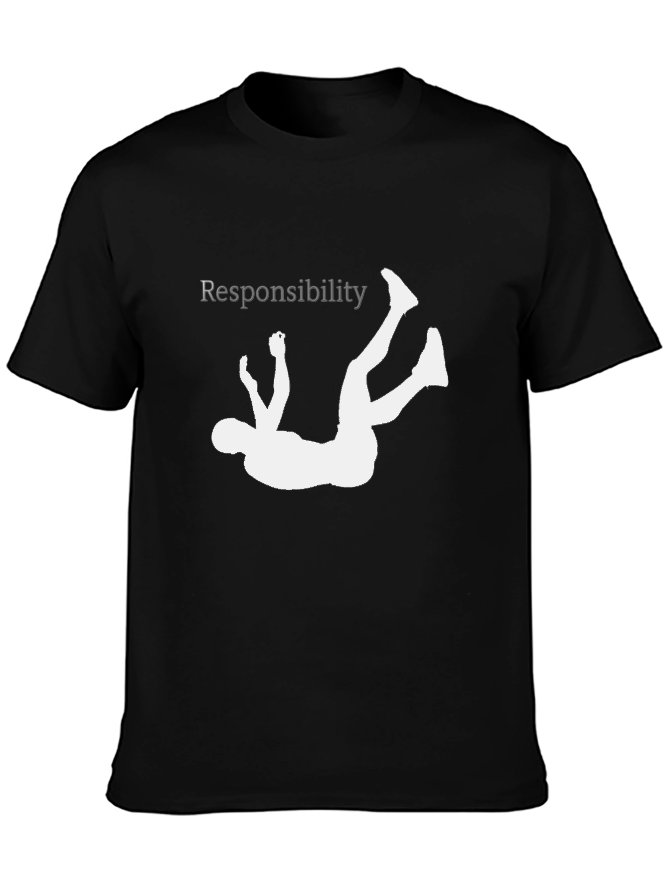 Black Responsibility Falling T-Shirt - Black view 3