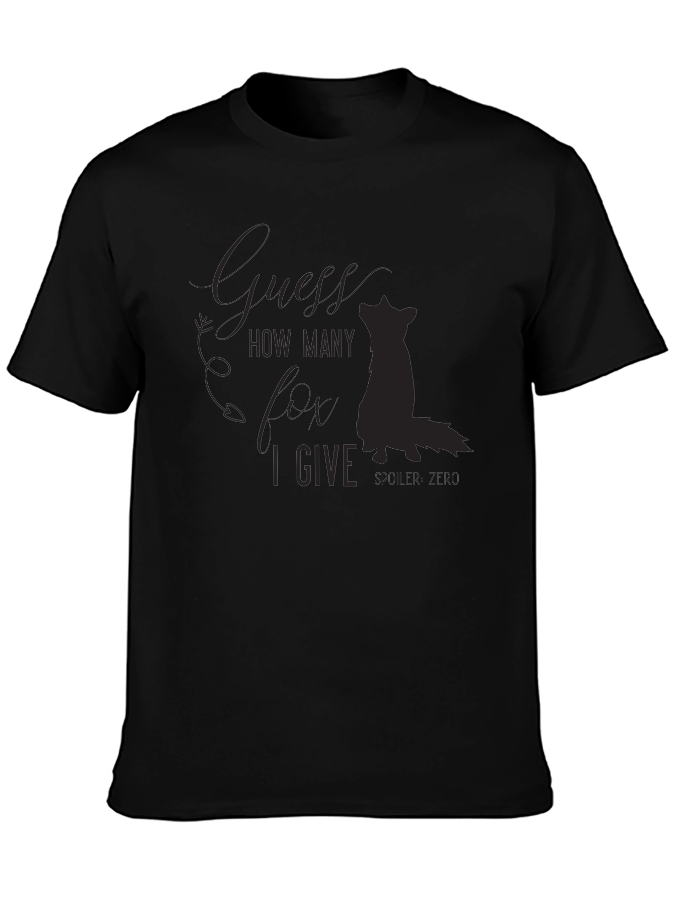 Black Guess How Many Fox I Give, Black T-Shirt view 3