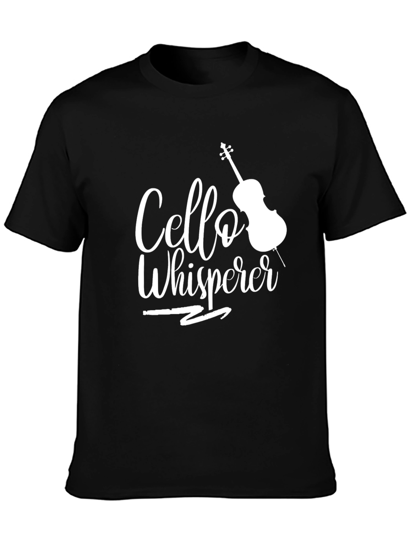 Black Cello Whisperer Graphic T-Shirt for Music Lovers view 3