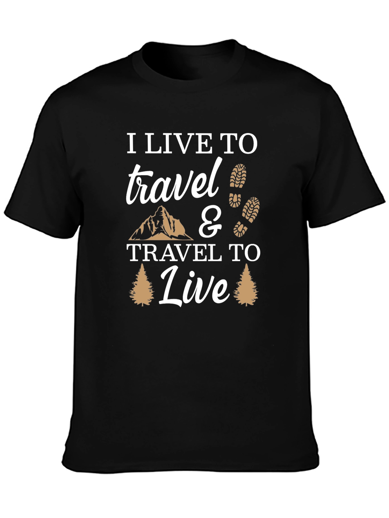 Black I Live to Travel Graphic T-Shirt - Adventure Ready! view 3