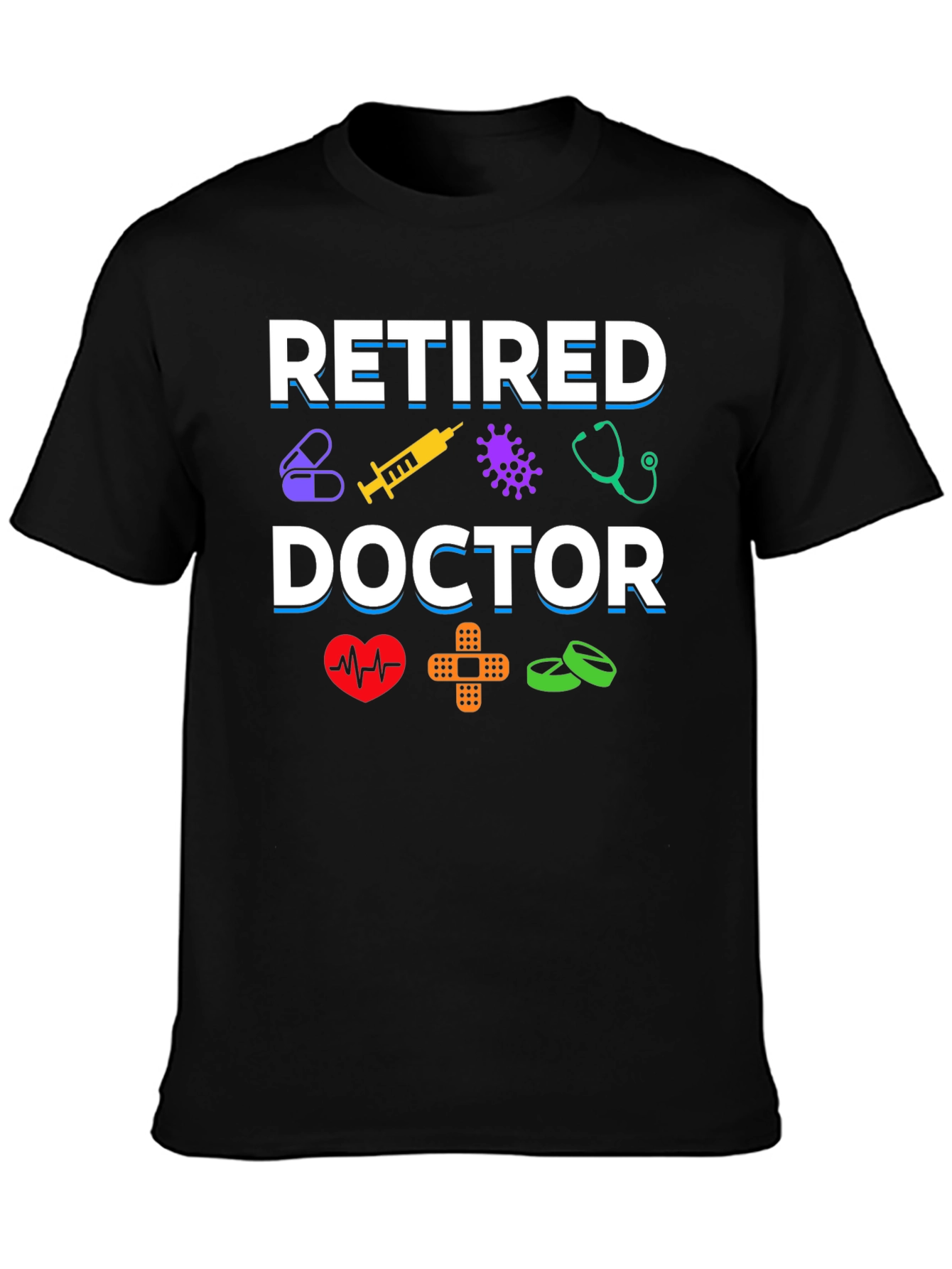 Black Retired Doctor Graphic T-Shirt view 3