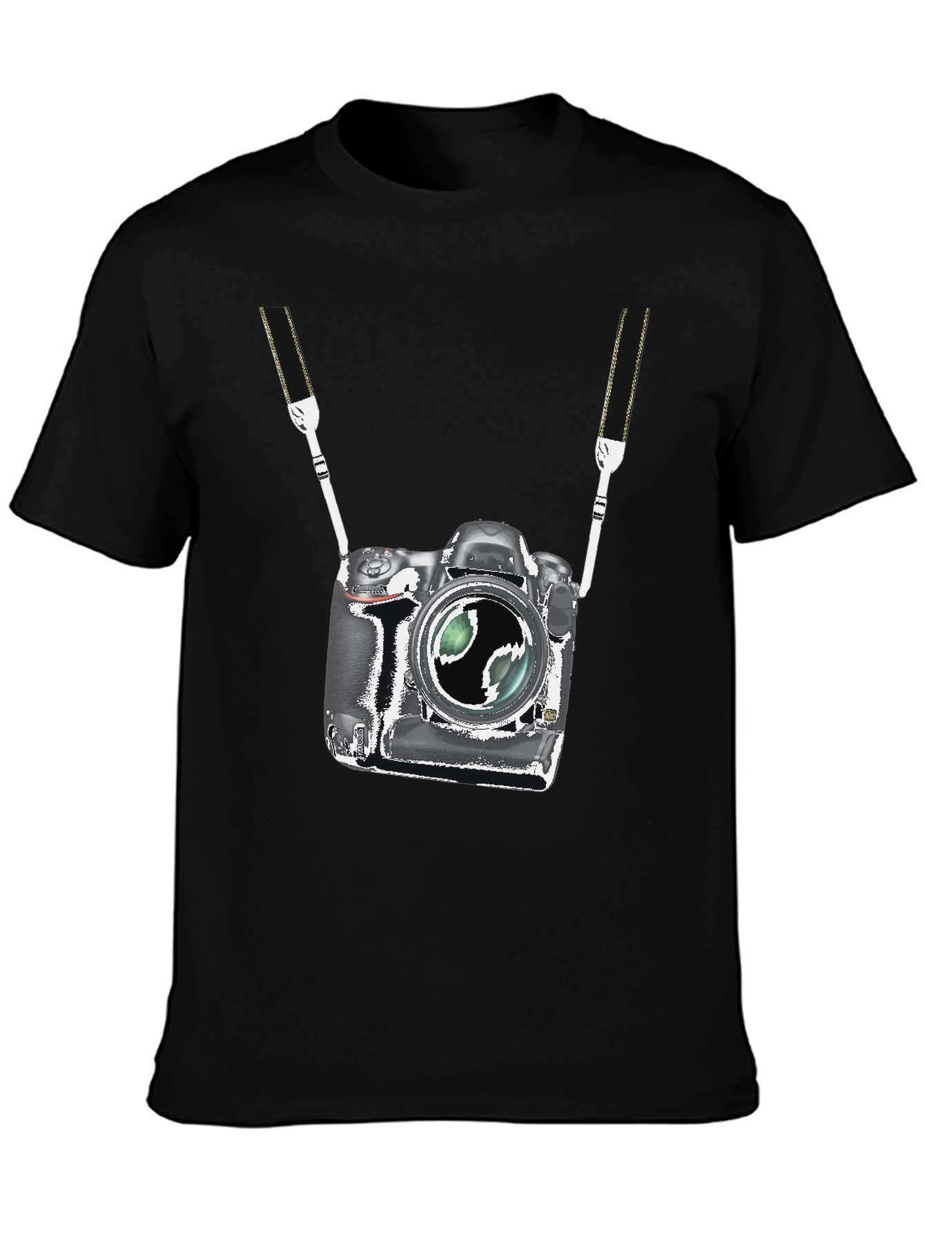 Black Novelty Camera Graphic T-Shirt view 3