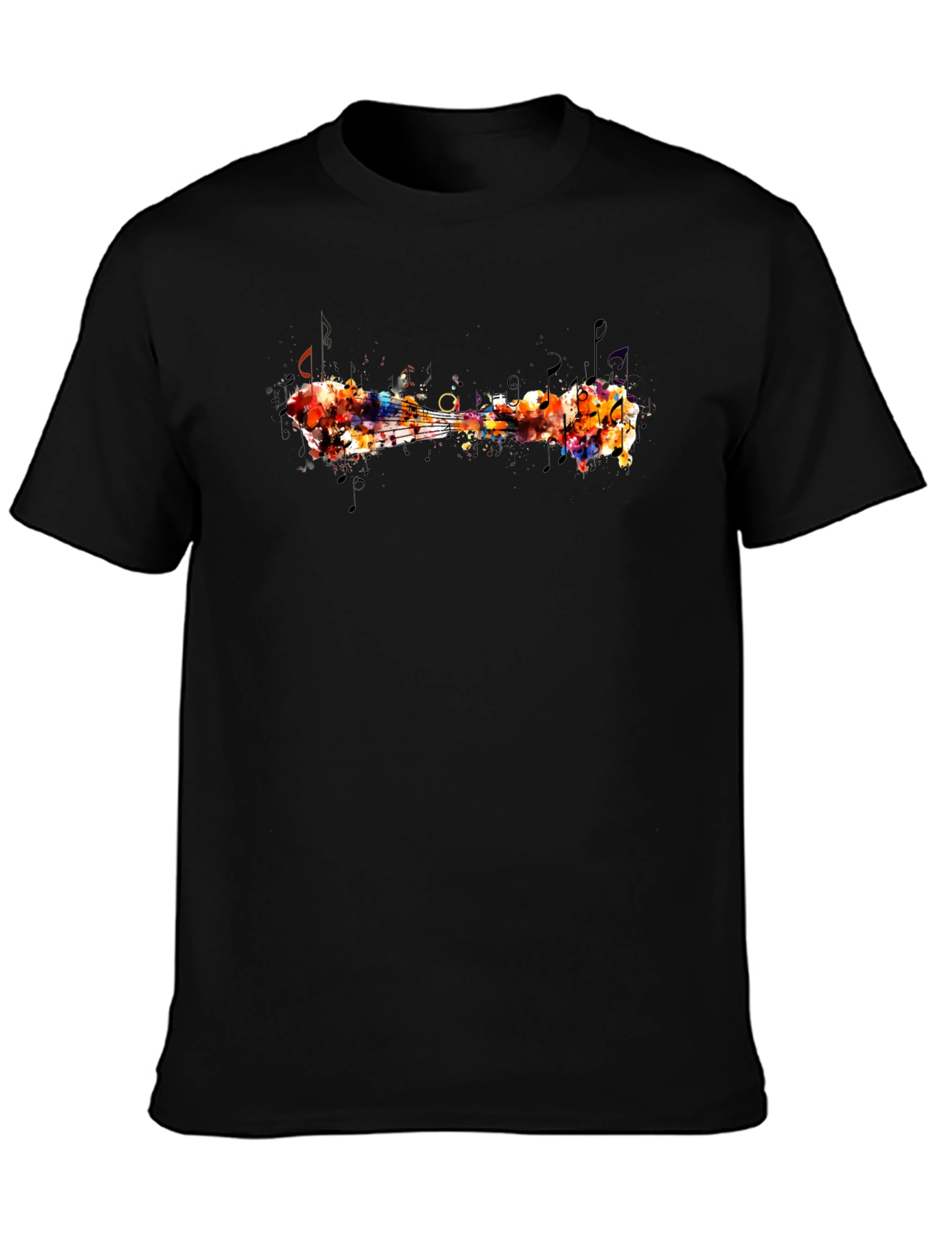 Black Abstract Music T-Shirt view 3