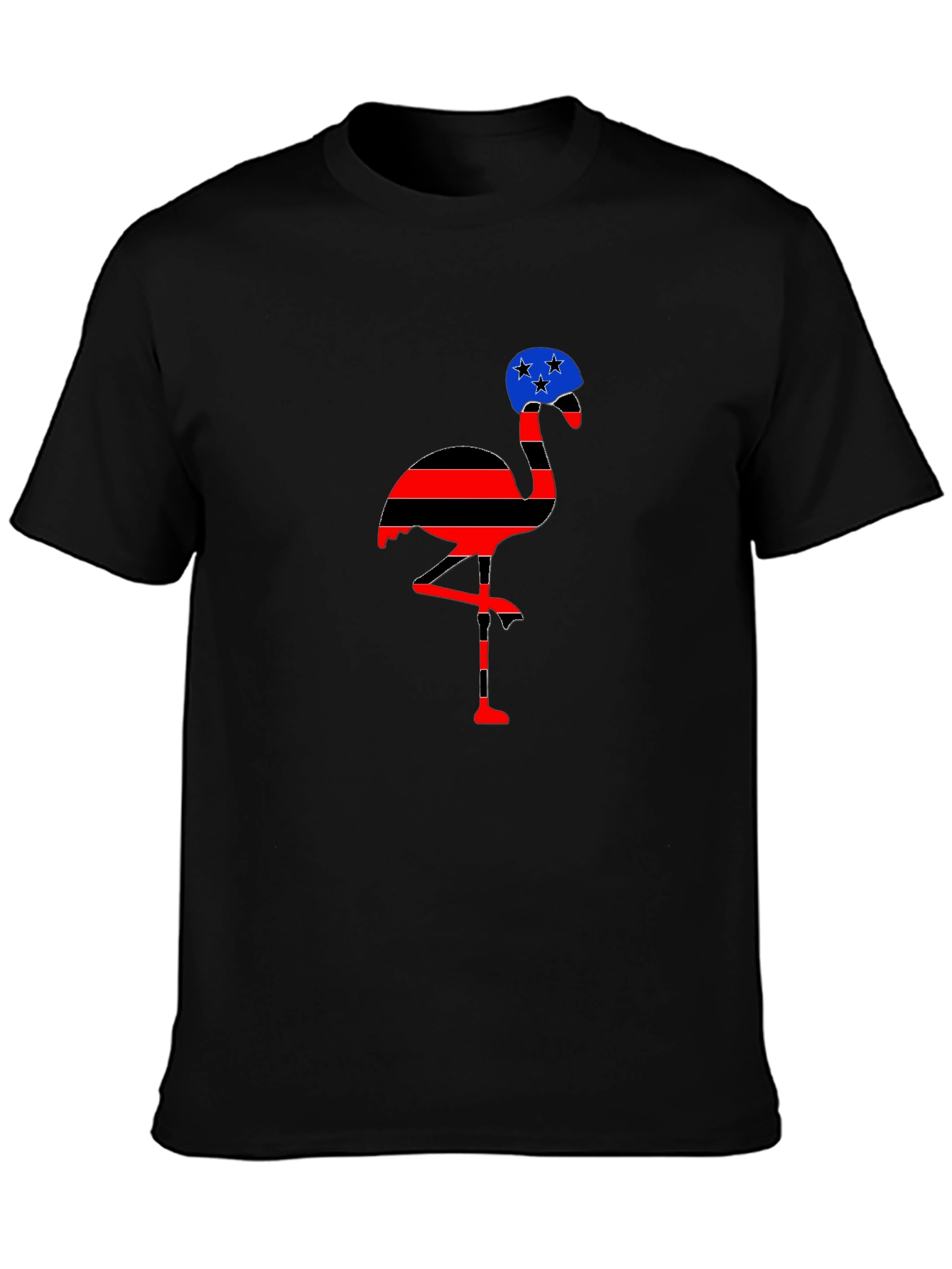 Black Funky Flamingo Graphic T-Shirt view 3
