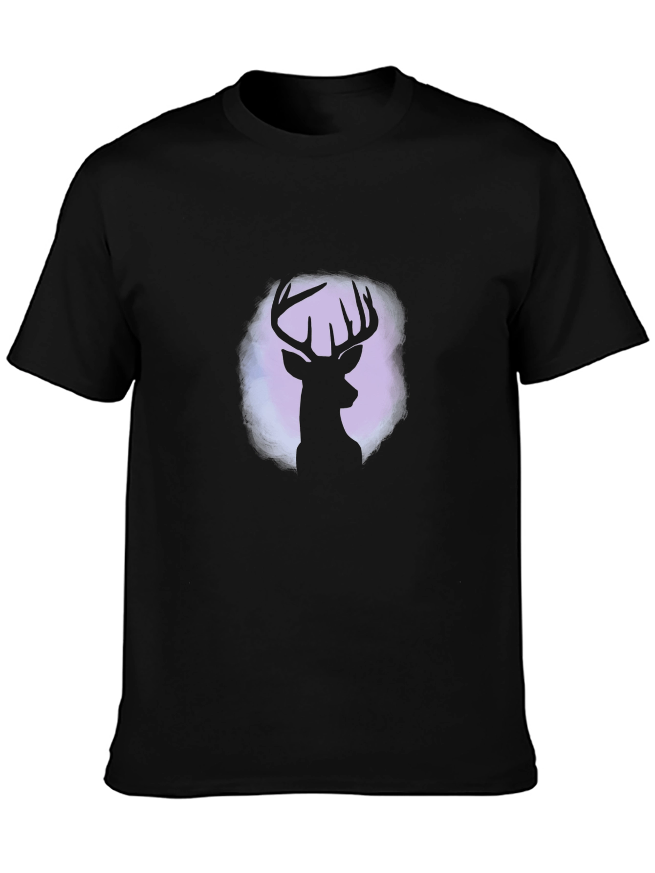 Black Deer Silhouette Graphic Tee - Black Cotton Blend view 3