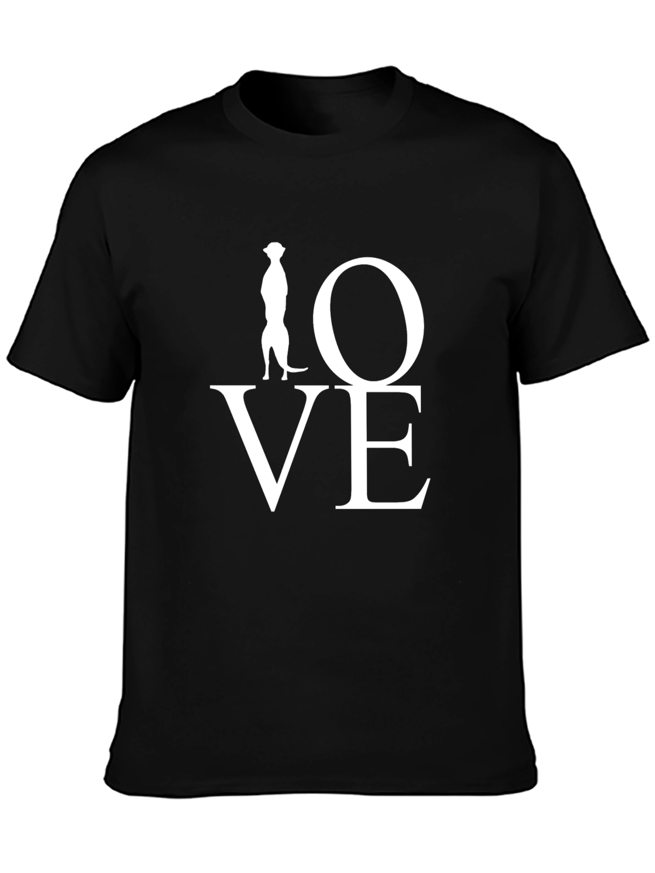 Black Meerkat Love Black T-Shirt view 3