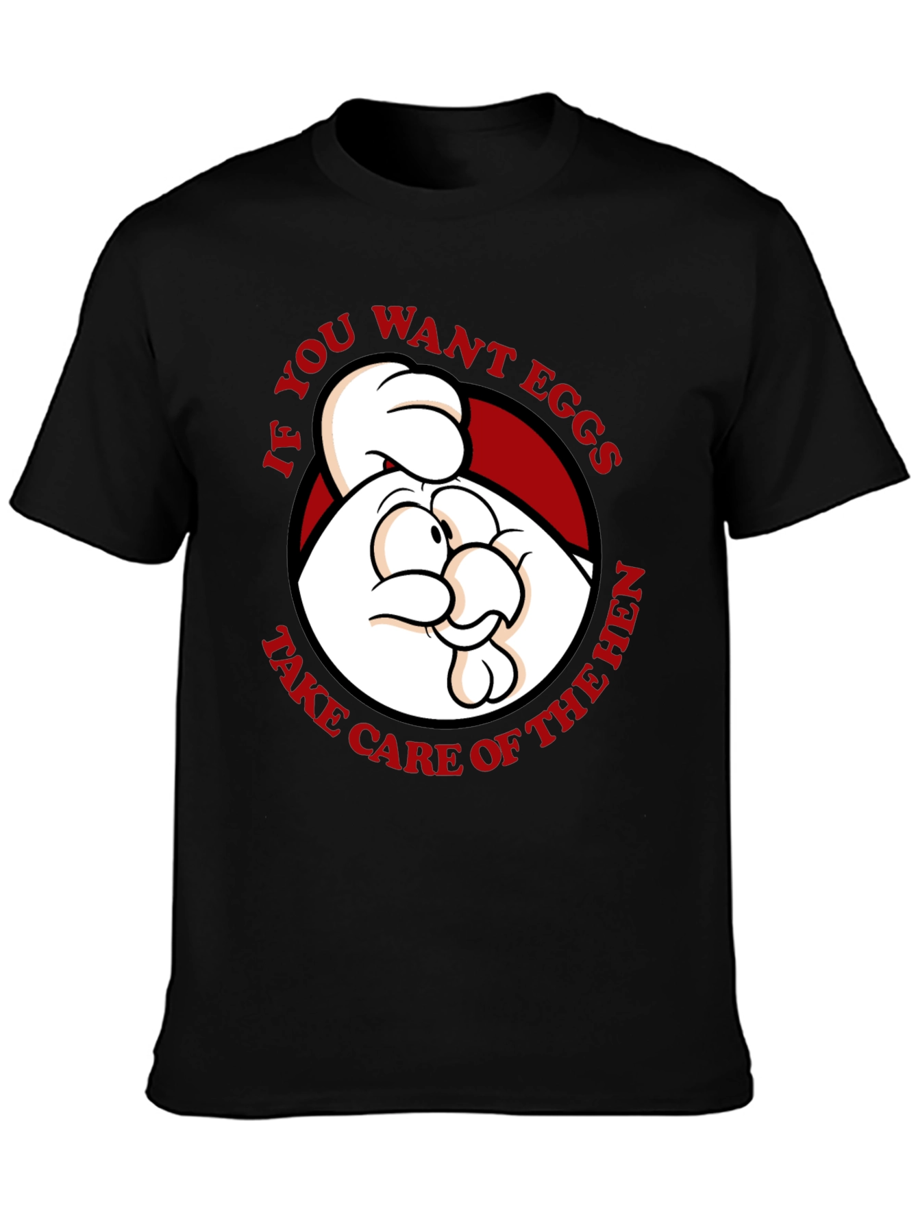 Black Funny Chicken Graphic T-Shirt - If You Want Eggs... view 3