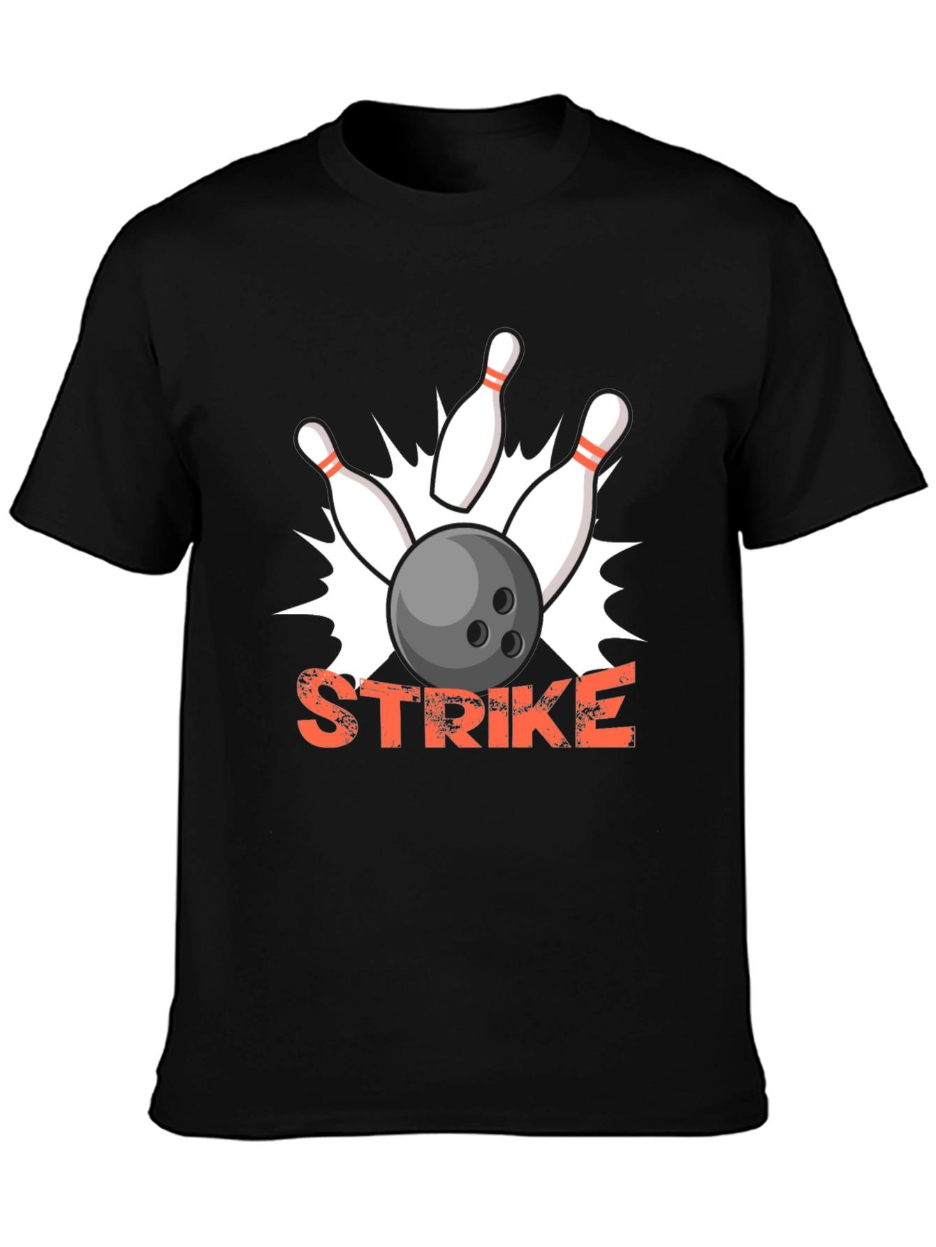 Black Strike Bowling T-Shirt - Fun & Unique Design view 3