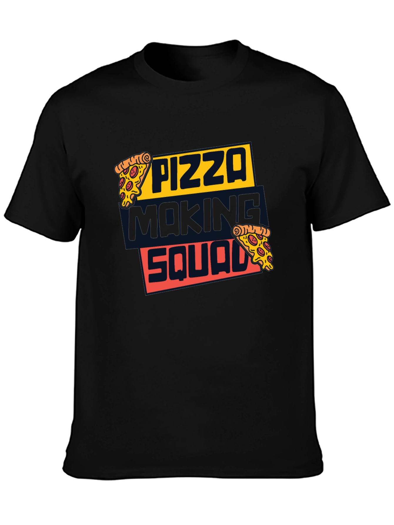 Black Pizza Making Squad Graphic Tee view 3