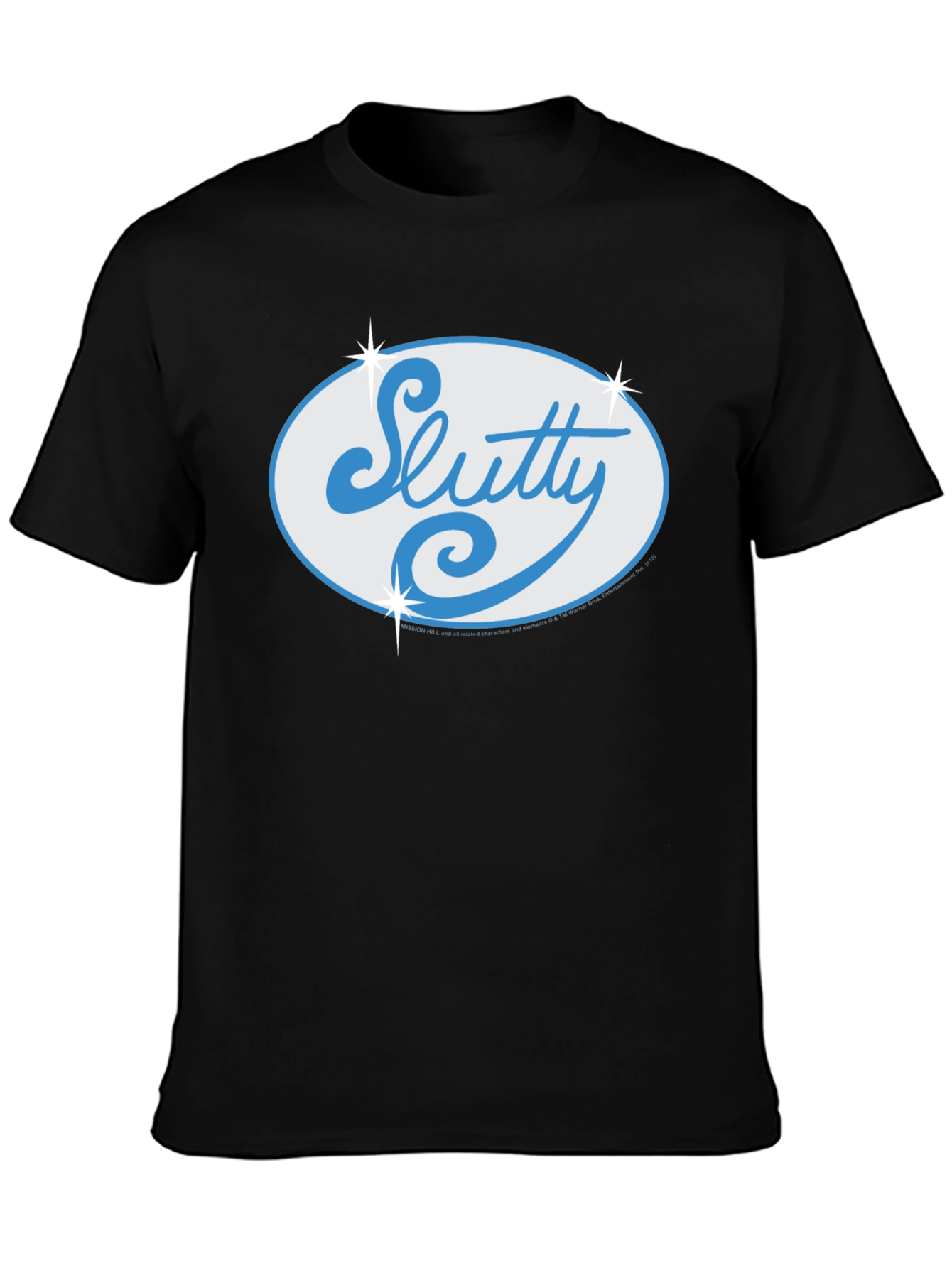 Black Slutty Script Logo Black T-Shirt view 3