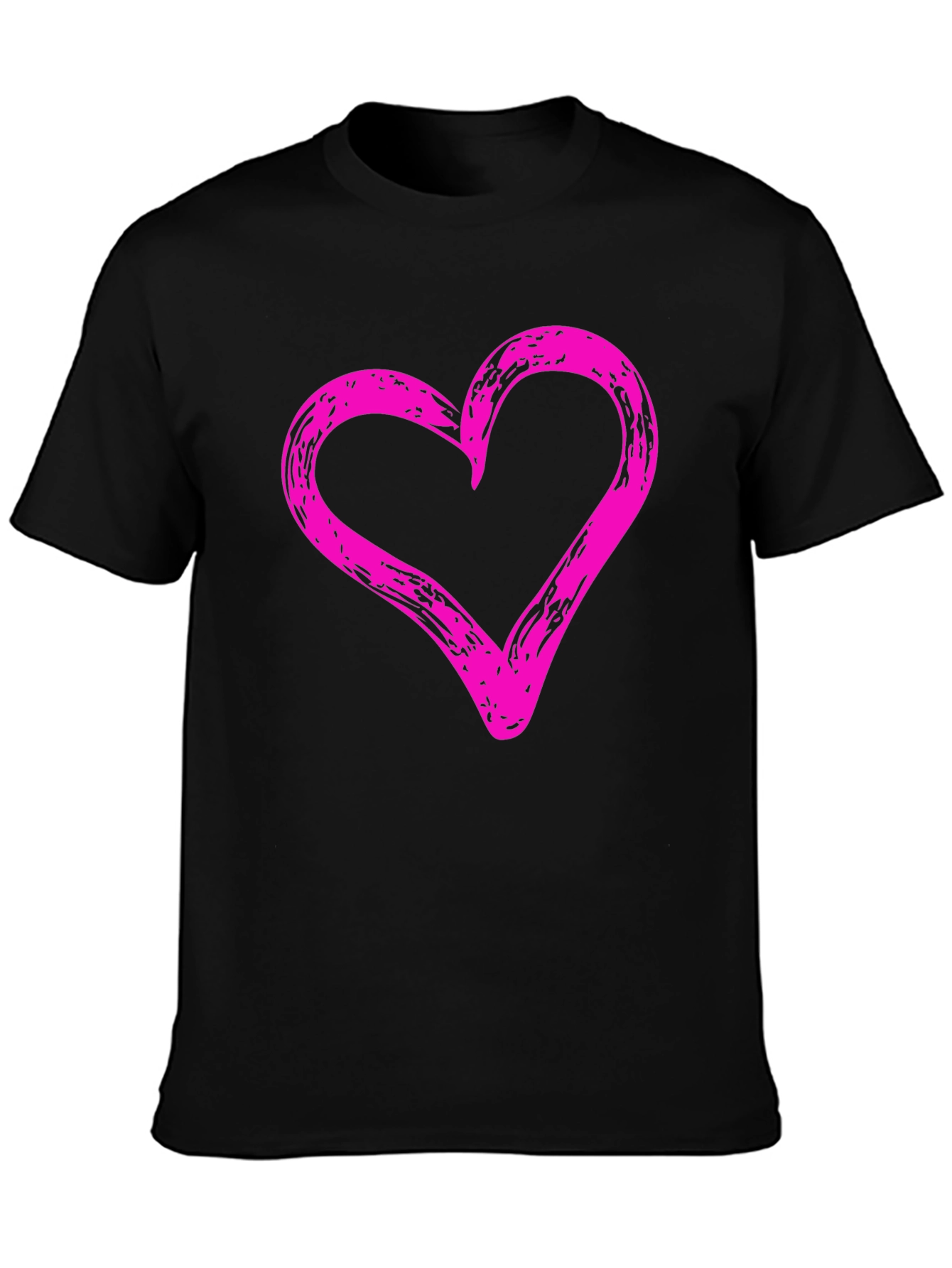 Black Heart Graphic Black Crew Neck T-Shirt view 3