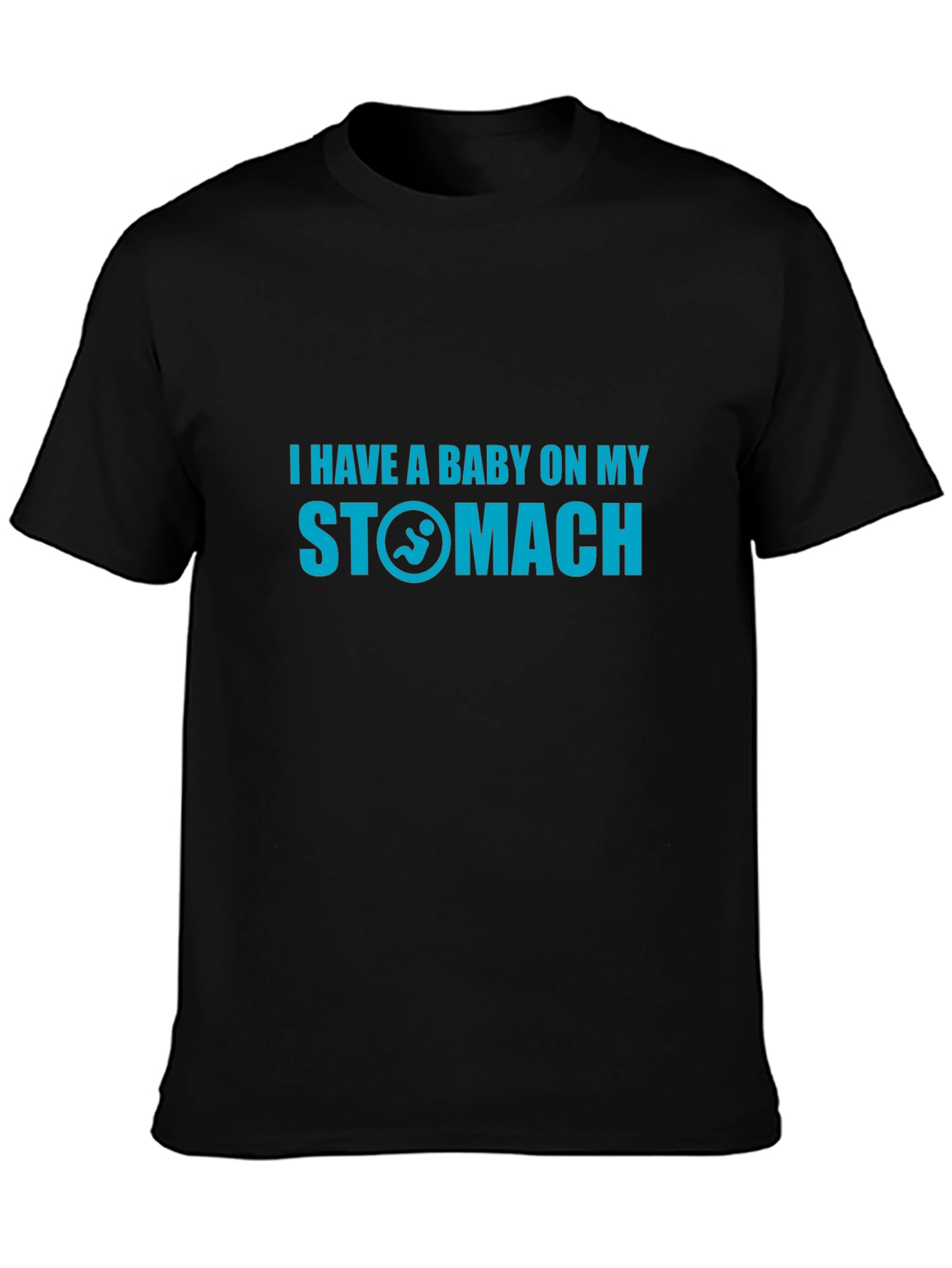 Black Funny 'Baby on My Stomach' Graphic T-Shirt view 3