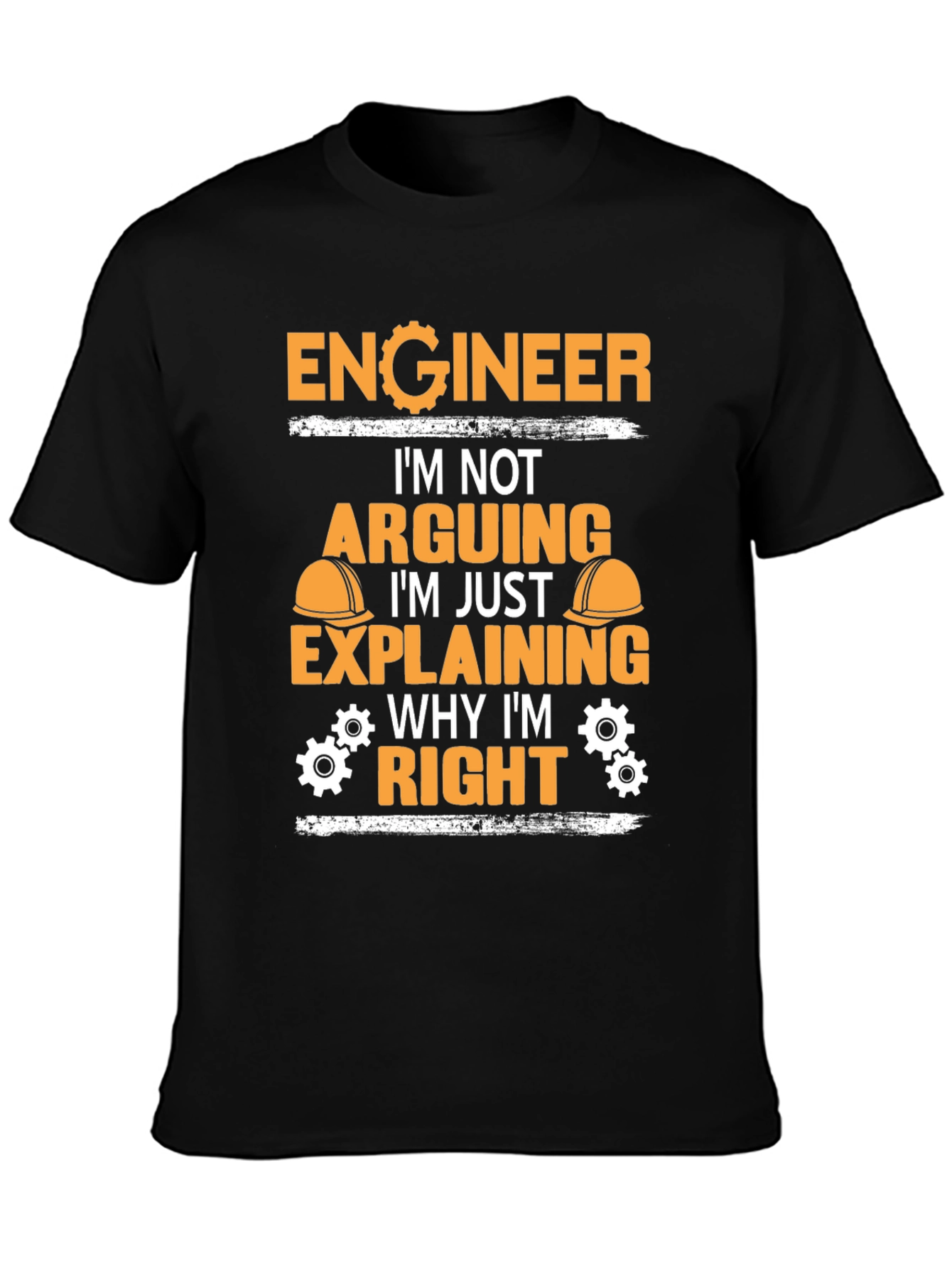 Black Engineer Explaining Why I'm Right Black T-Shirt view 3