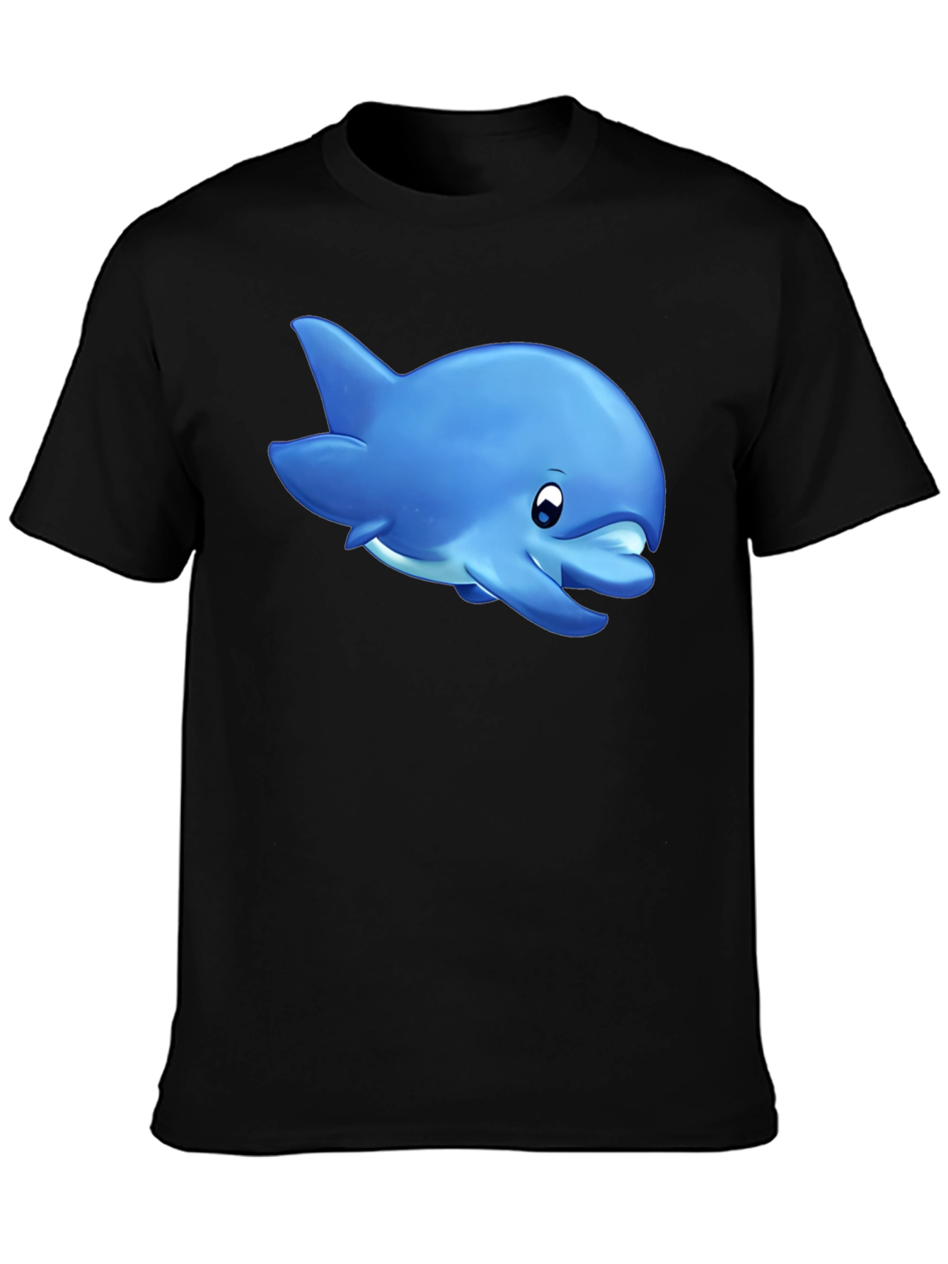 Cute Dolphin Graphic Tee - Black - 3